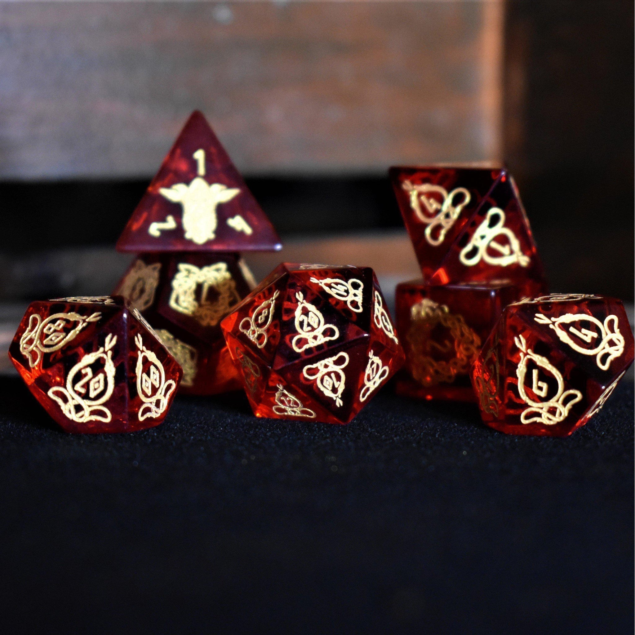 Serpent of Midgard Red Glass Dice Set - Misty Mountain Gaming - 2