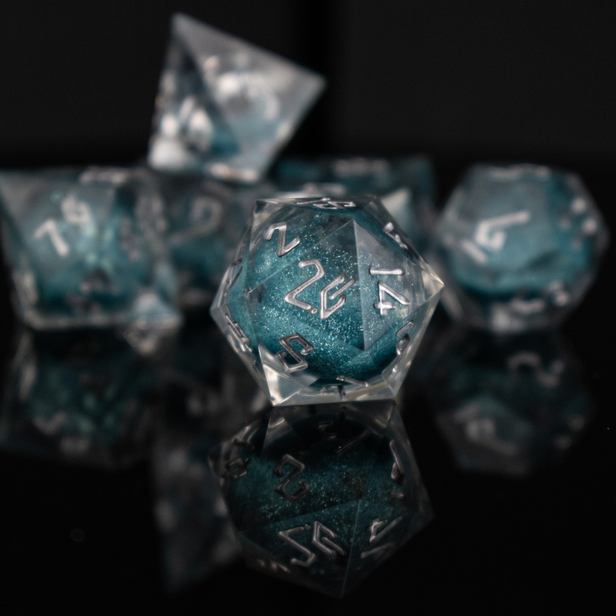 Silent Waters Liquid Core Dice Set - Misty Mountain Gaming - 2