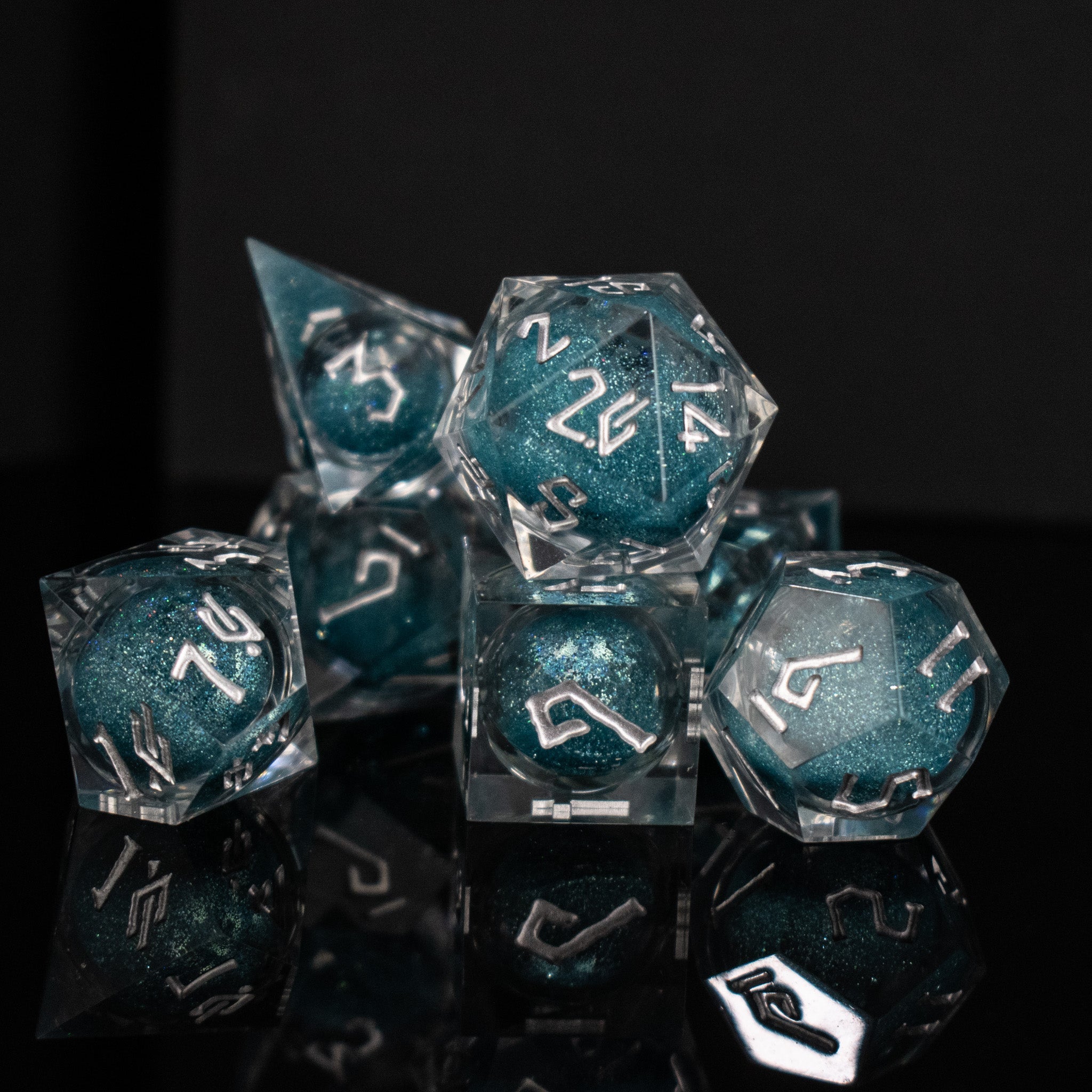 Silent Waters Liquid Core Dice Set - Misty Mountain Gaming - 1