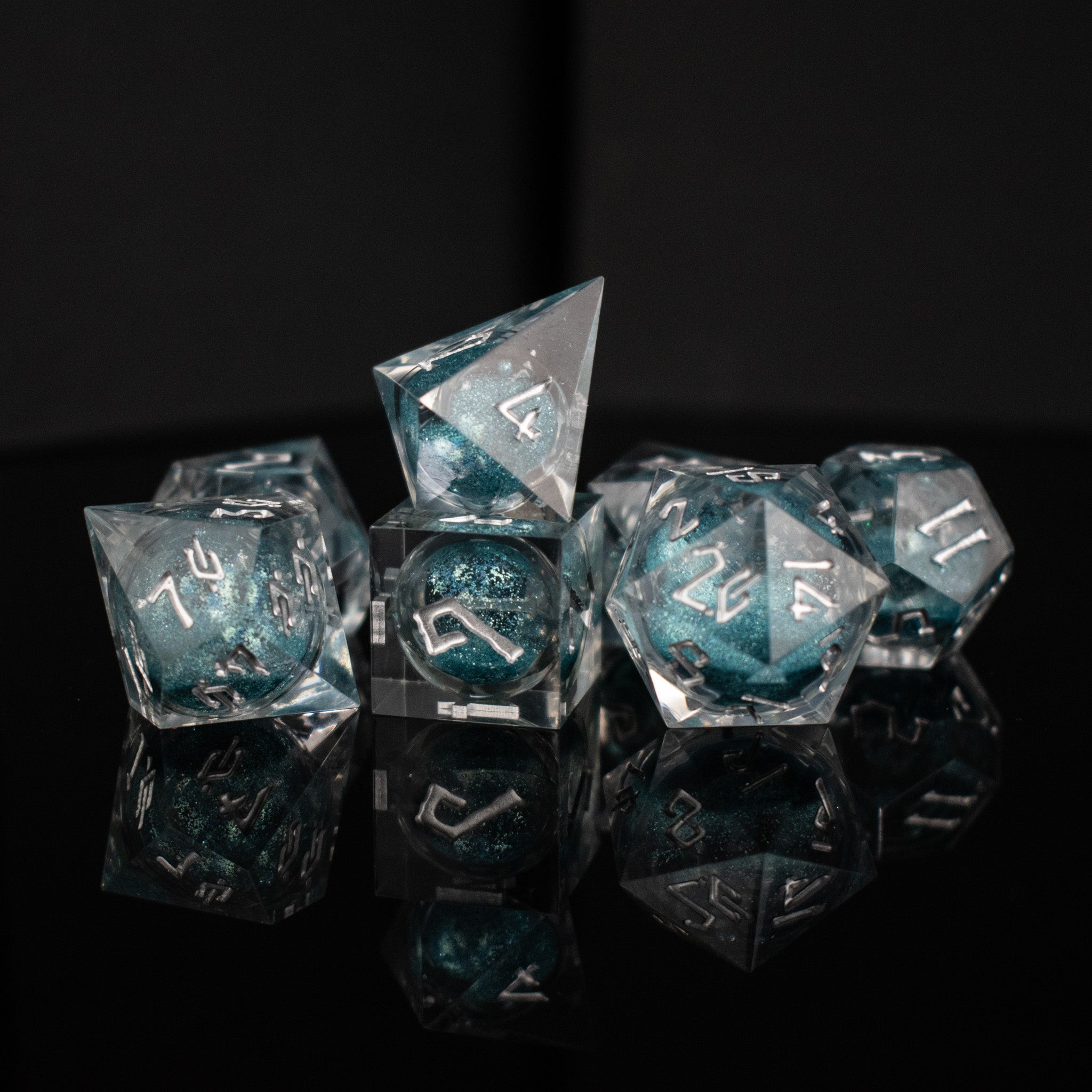 Silent Waters Liquid Core Dice Set - Misty Mountain Gaming - 3