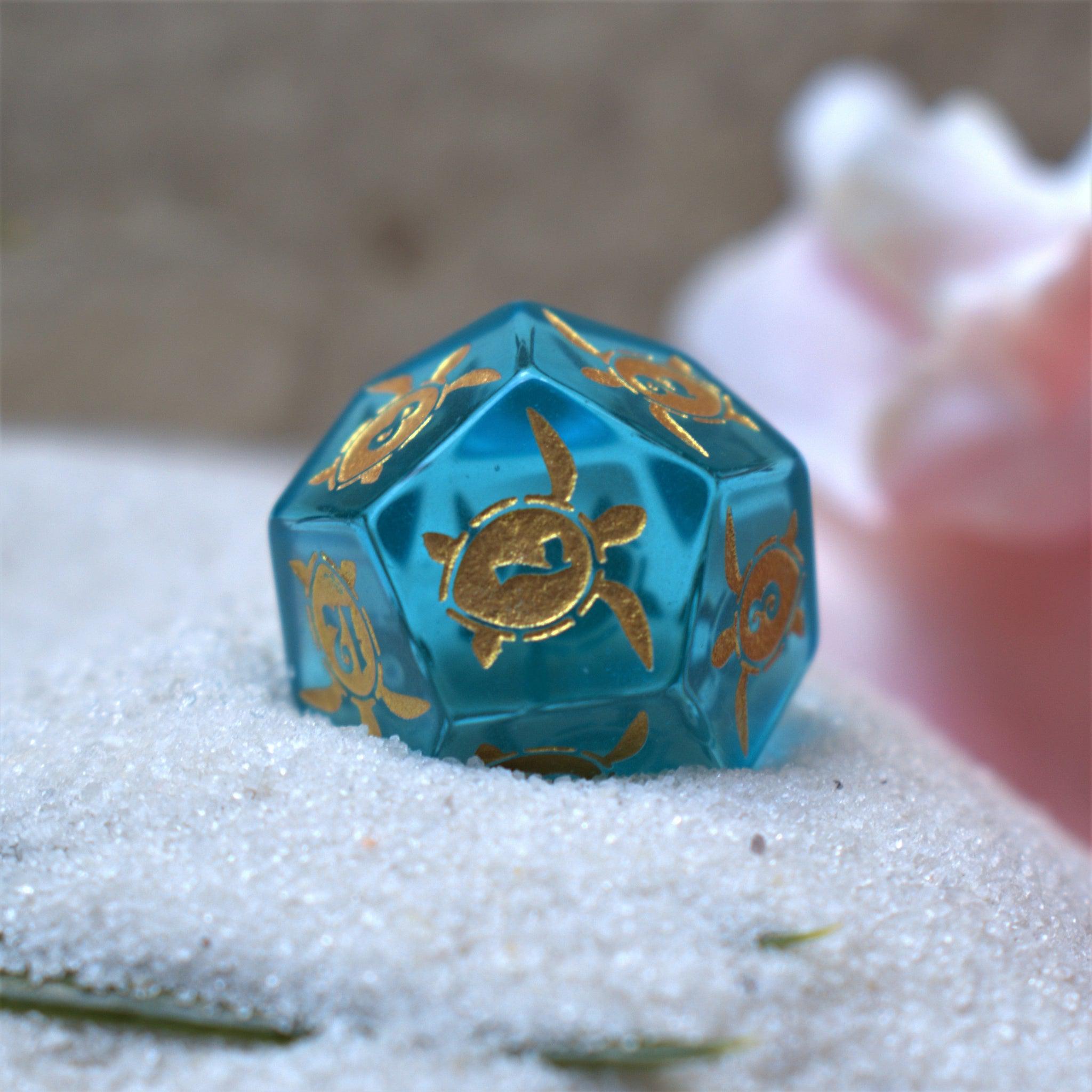 Siren's Song Aqua Blue Glass Dice Set - Misty Mountain Gaming - 6