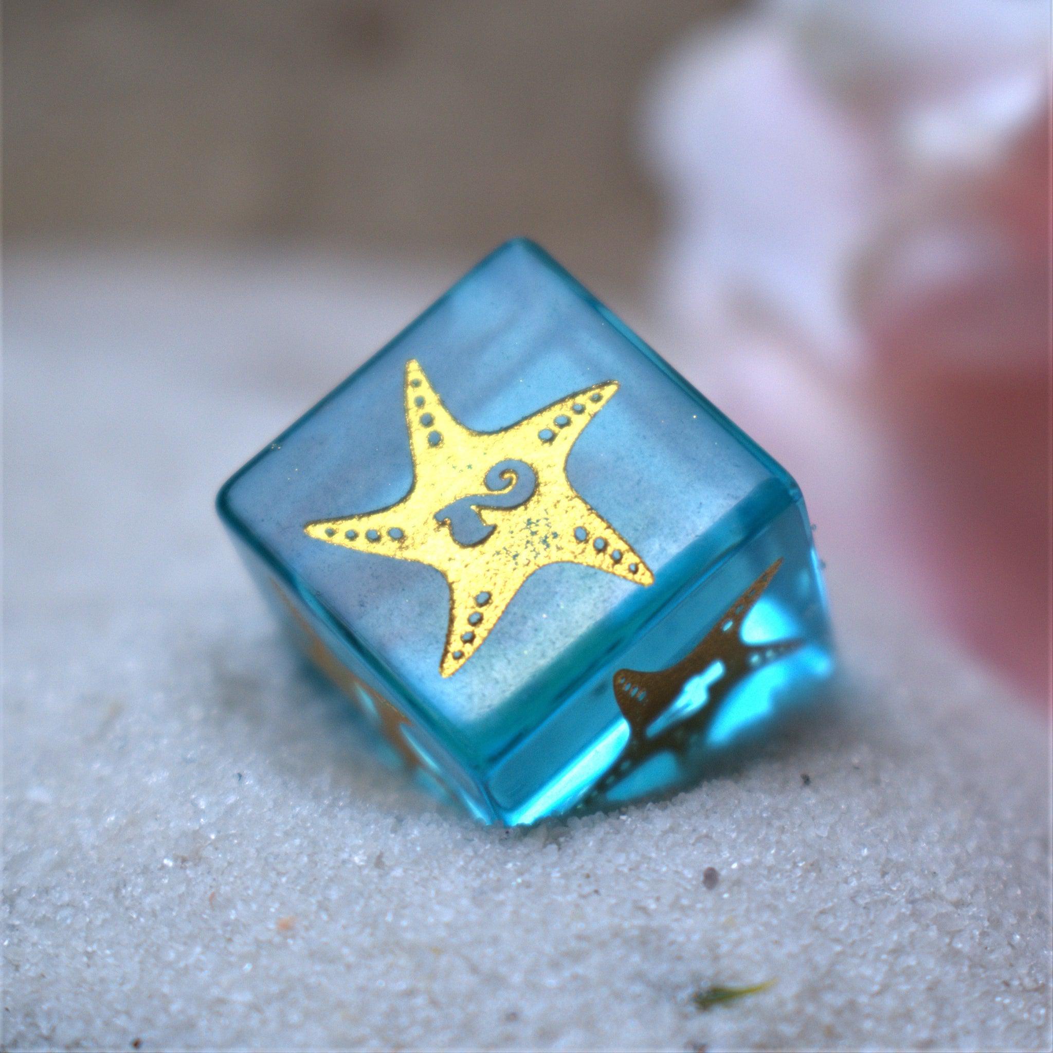 Siren's Song Aqua Blue Glass Dice Set - Misty Mountain Gaming - 7