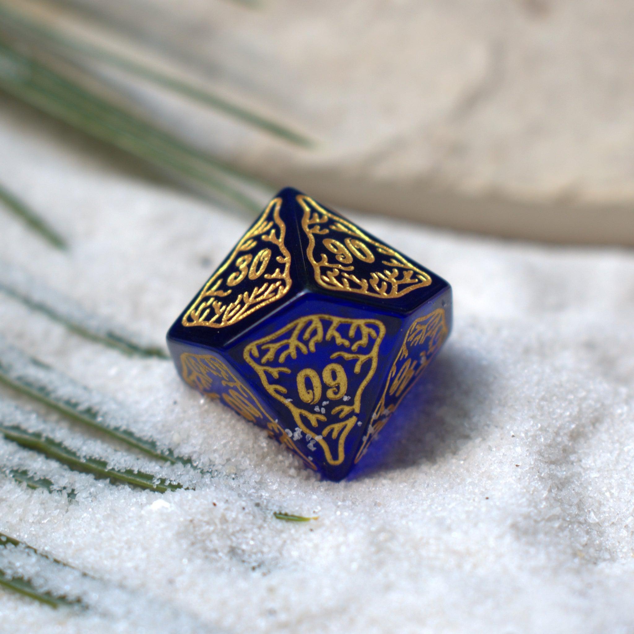 Siren's Song Deep Blue Glass Dice Set - Misty Mountain Gaming - 7