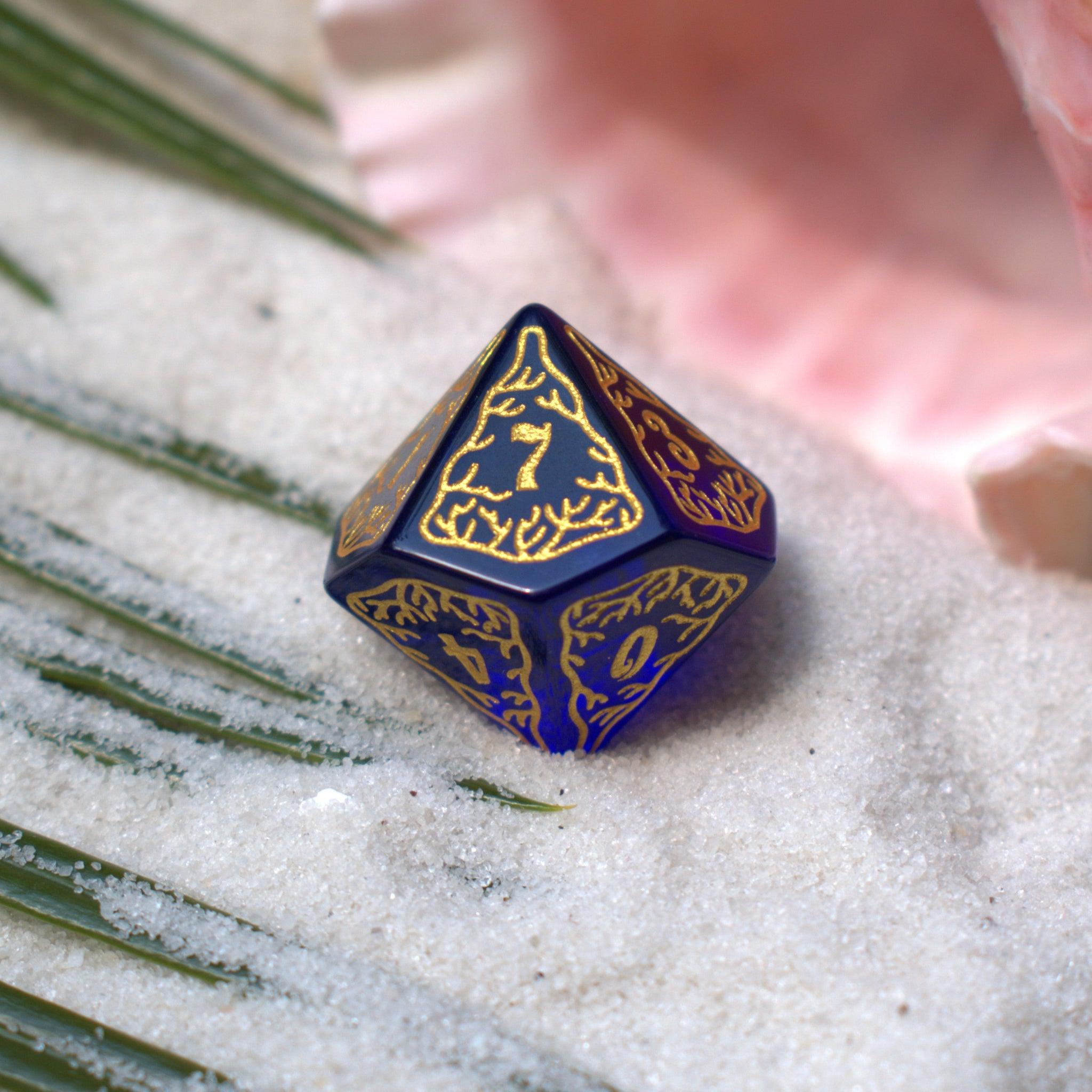 Siren's Song Deep Blue Glass Dice Set - Misty Mountain Gaming - 8