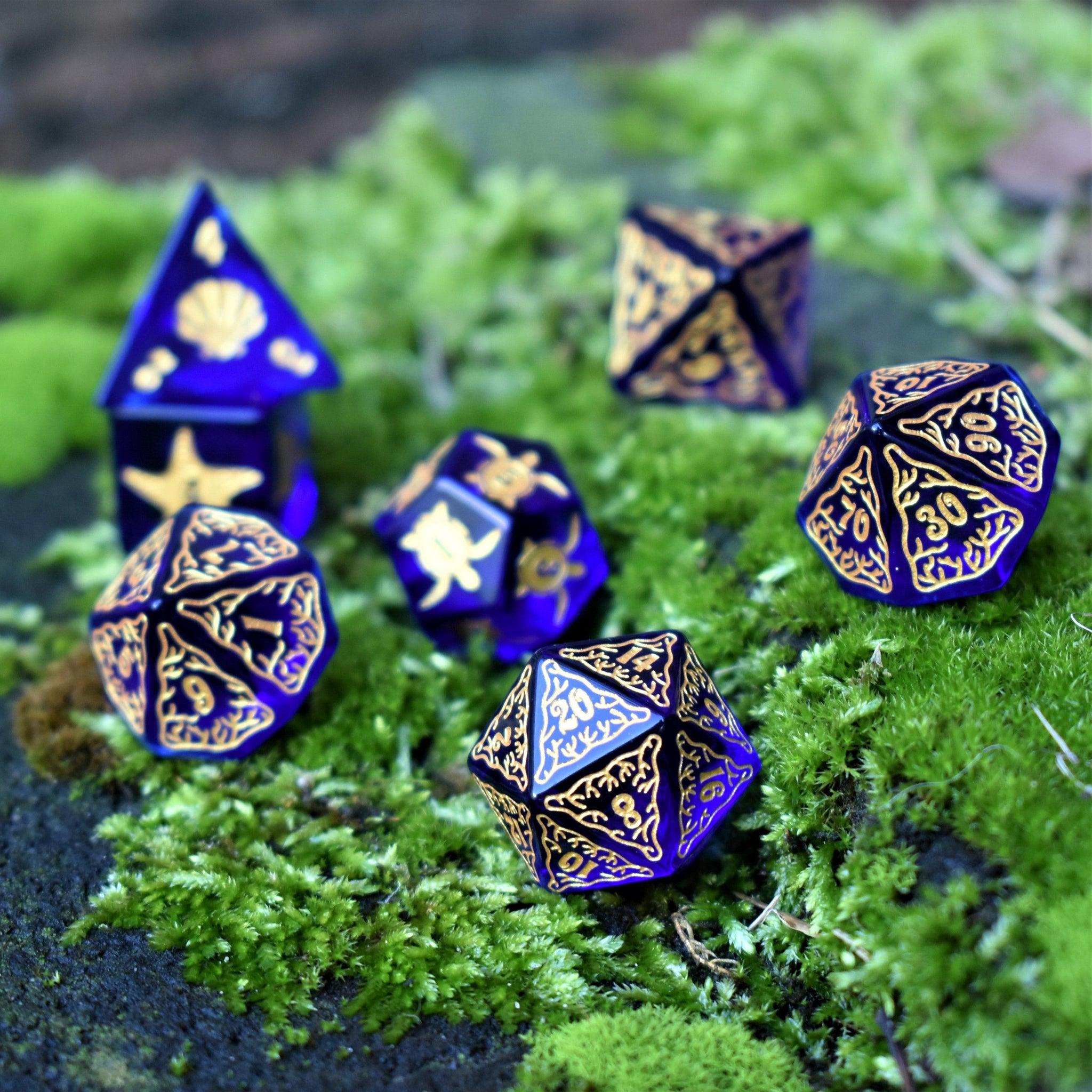 Siren's Song Deep Blue Glass Dice Set - Misty Mountain Gaming - 1