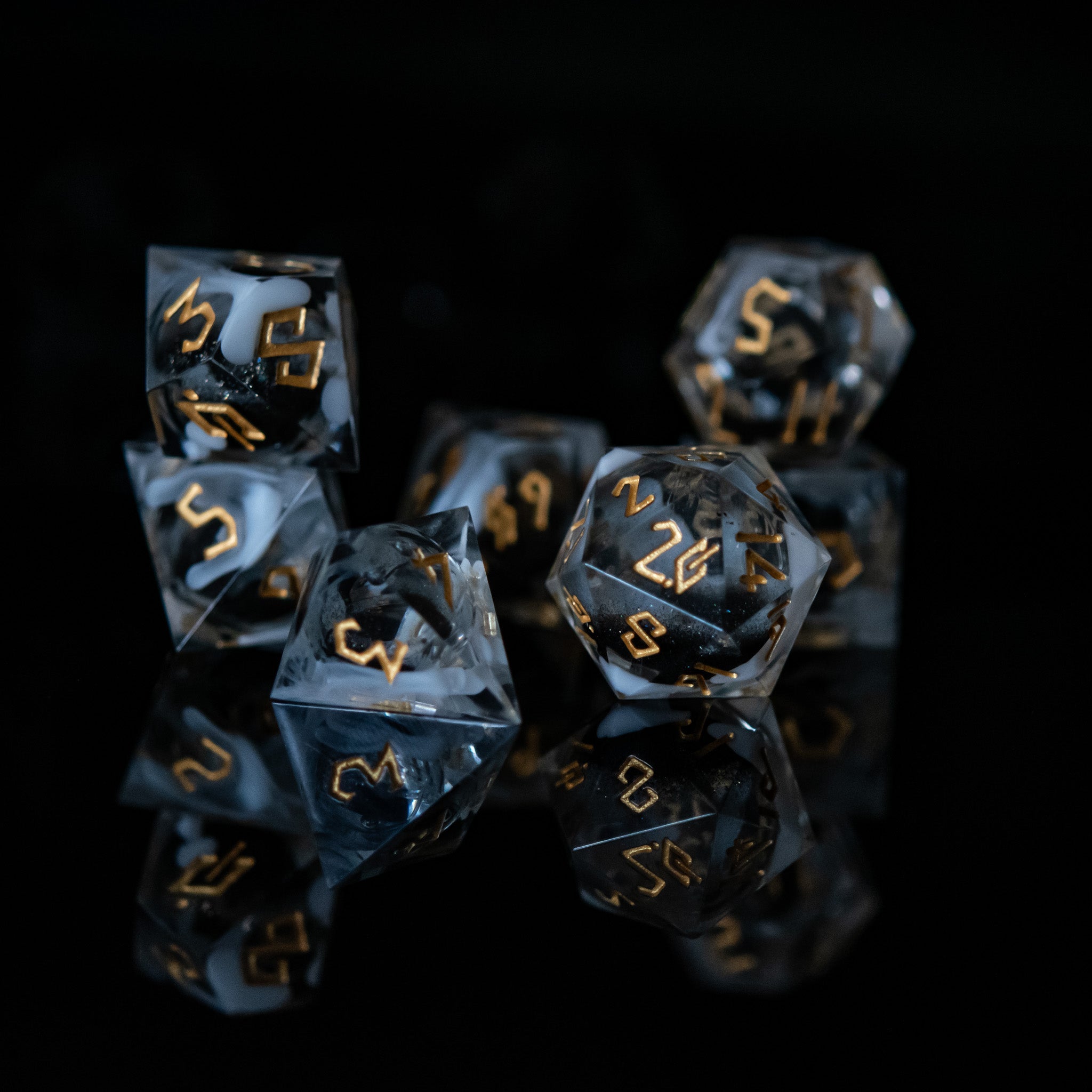 Smoke and Mirrors Liquid Core Dice Set - Misty Mountain Gaming - 7