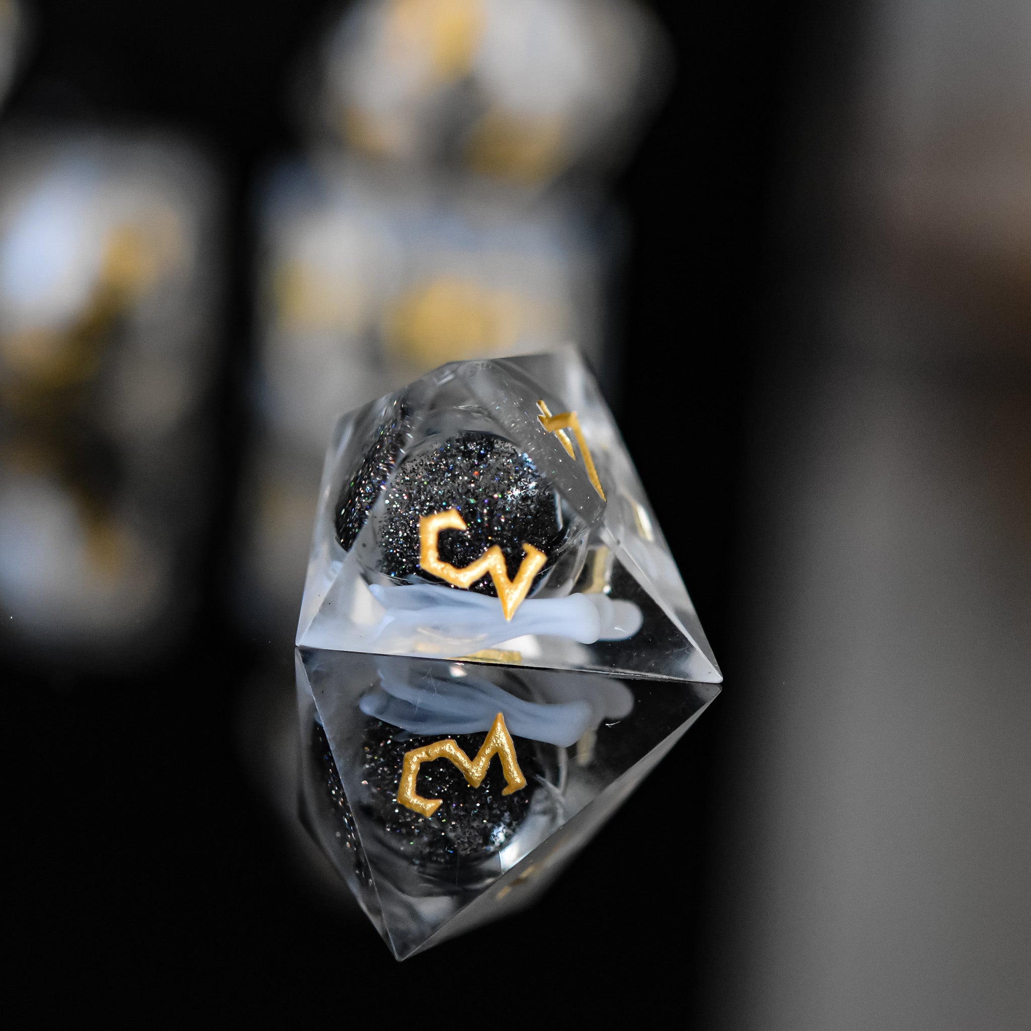 Smoke and Mirrors Liquid Core Dice Set - Misty Mountain Gaming - 3