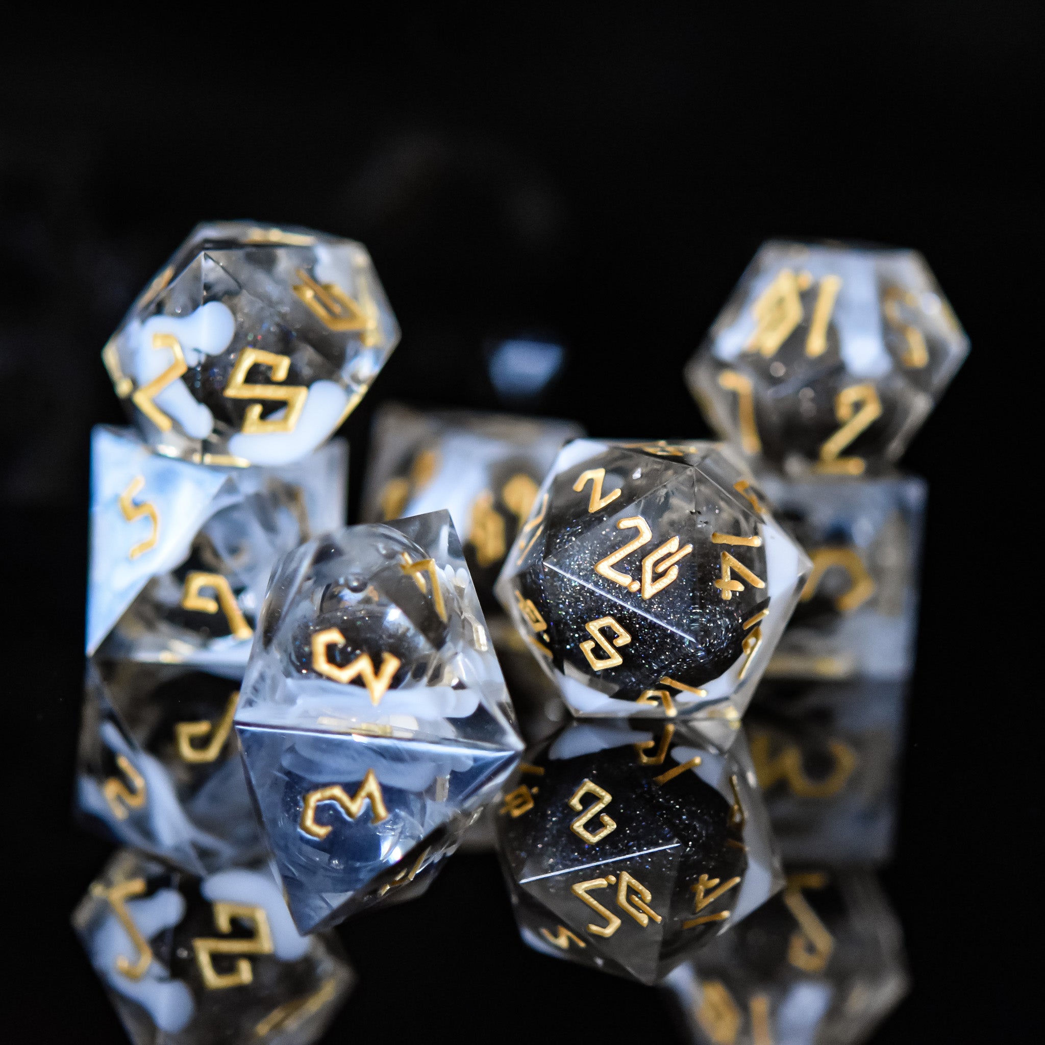 Smoke and Mirrors Liquid Core Dice Set - Misty Mountain Gaming - 1