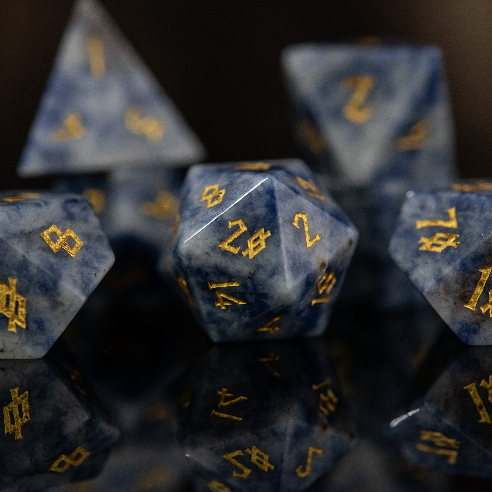 Sodalite Stone Dice Set - Misty Mountain Gaming - 2