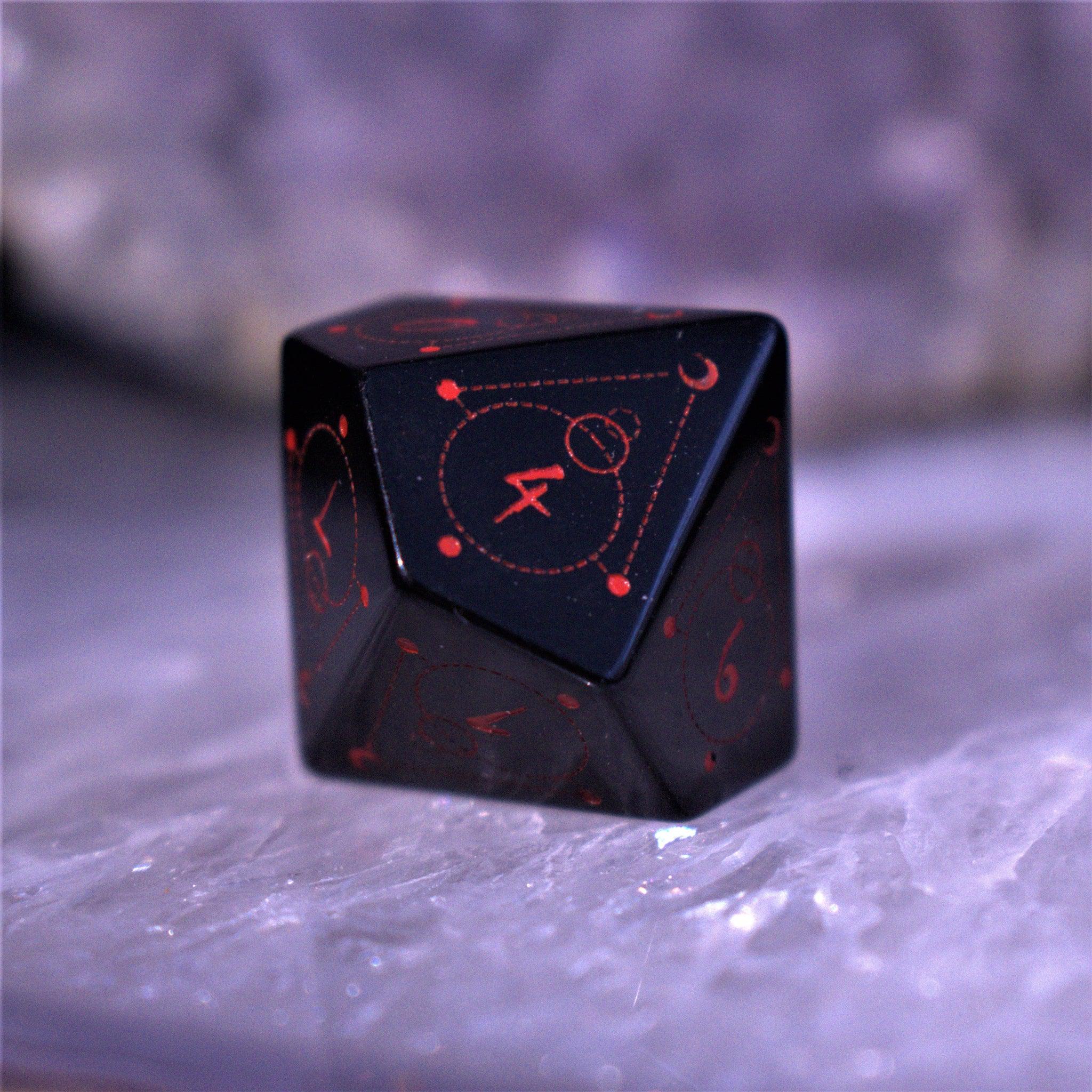 Spellcaster Obsidian Stone Dice Set - Misty Mountain Gaming - 7