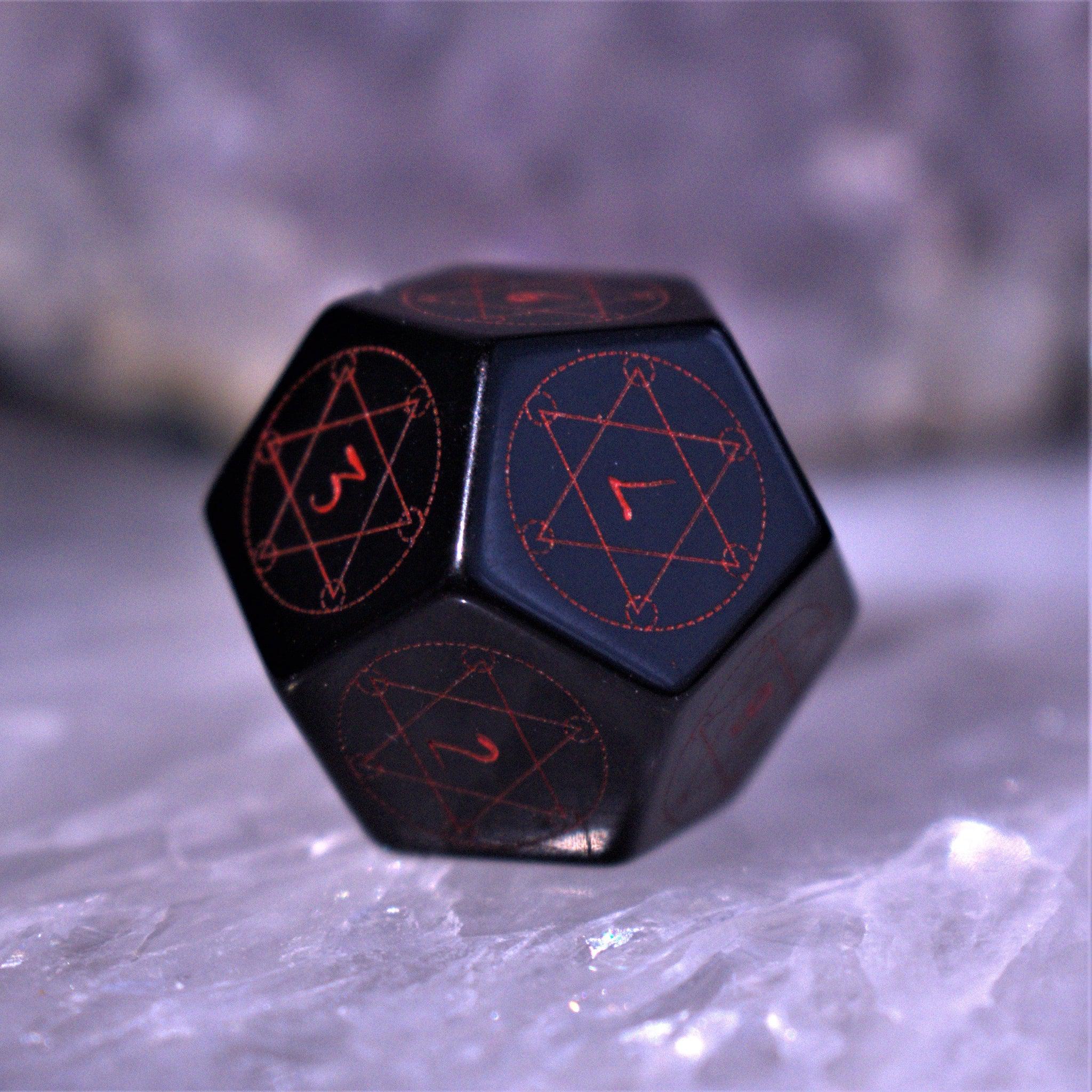 Spellcaster Obsidian Stone Dice Set - Misty Mountain Gaming - 13