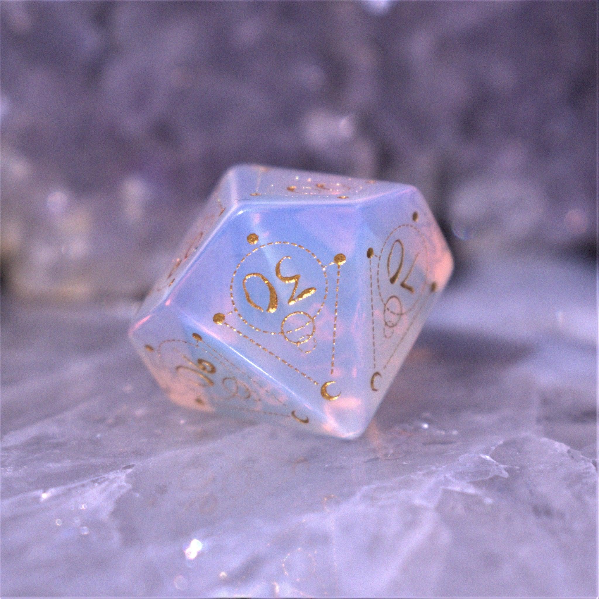 Spellcaster Opalite Stone Dice Set - Misty Mountain Gaming - 7