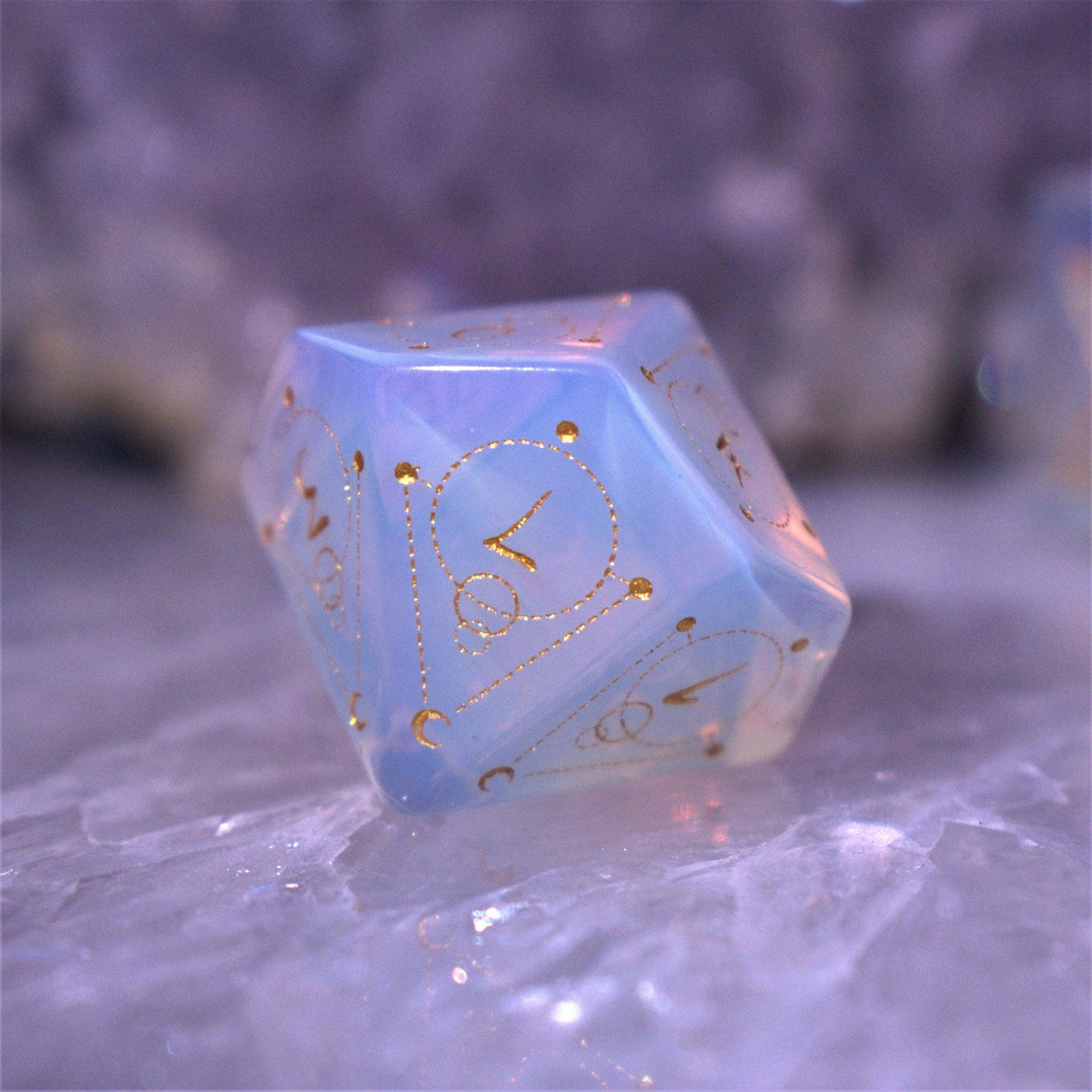 Spellcaster Opalite Stone Dice Set - Misty Mountain Gaming - 4