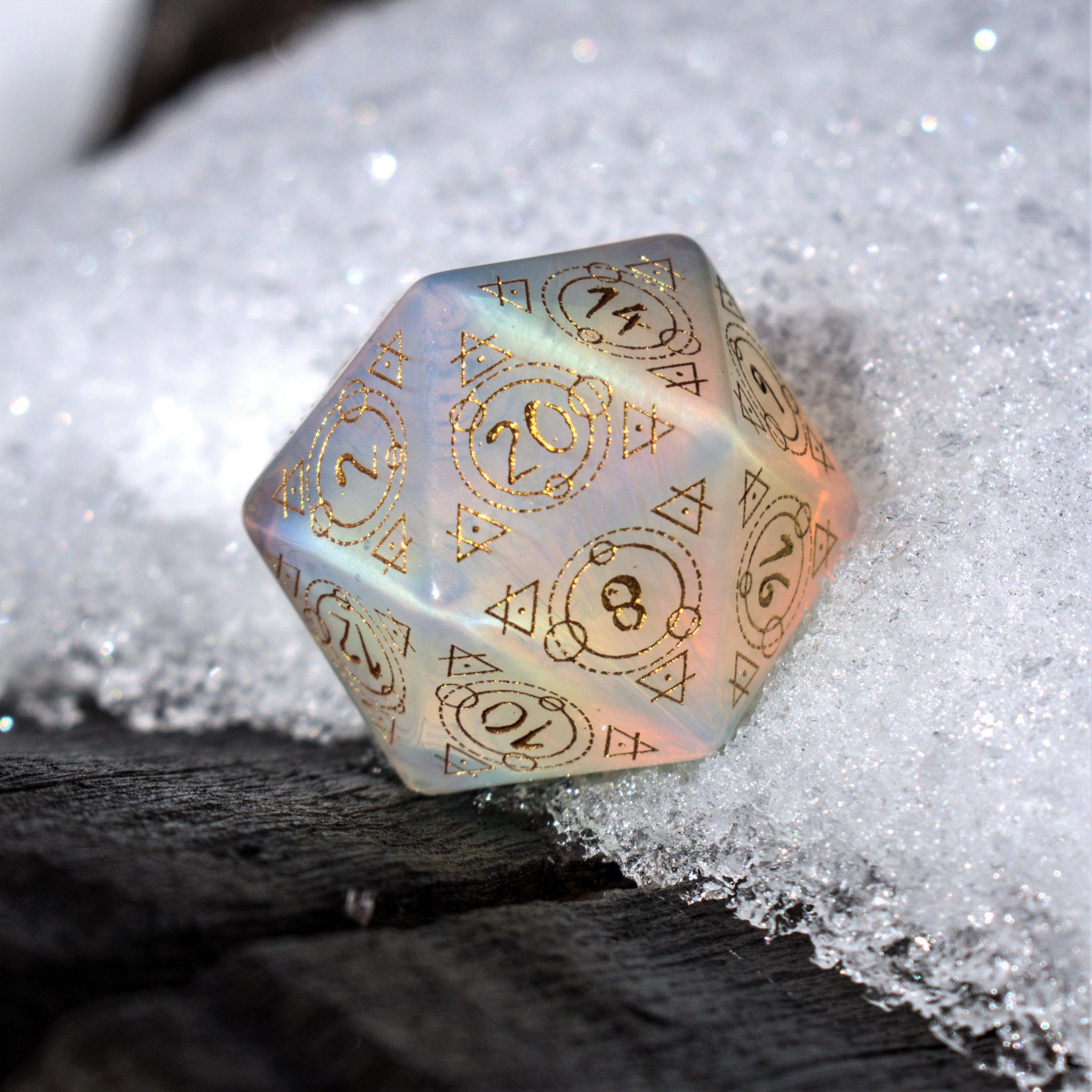 Spellcaster Opalite Stone Dice Set - Misty Mountain Gaming - 10