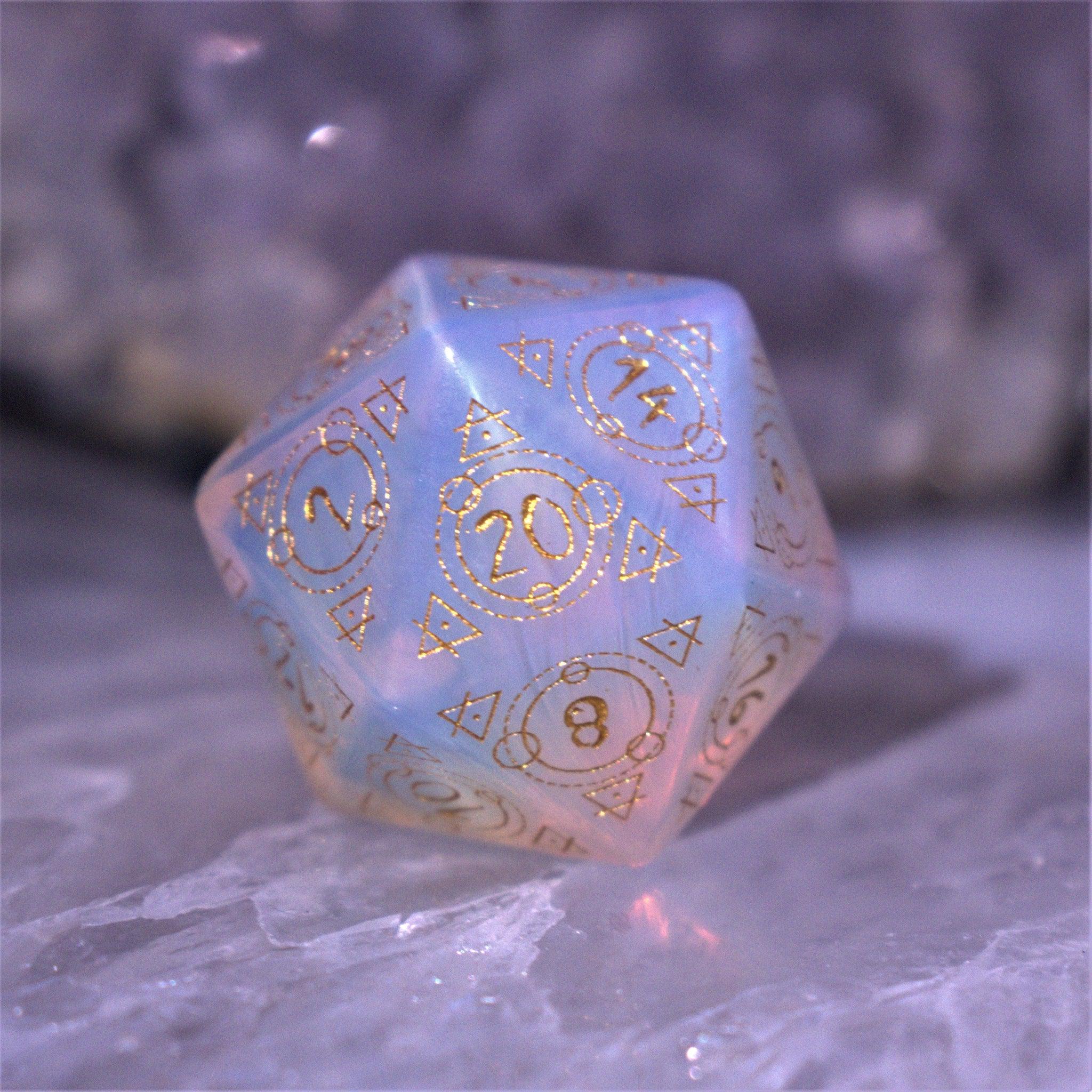 Spellcaster Opalite Stone Dice Set - Misty Mountain Gaming - 3