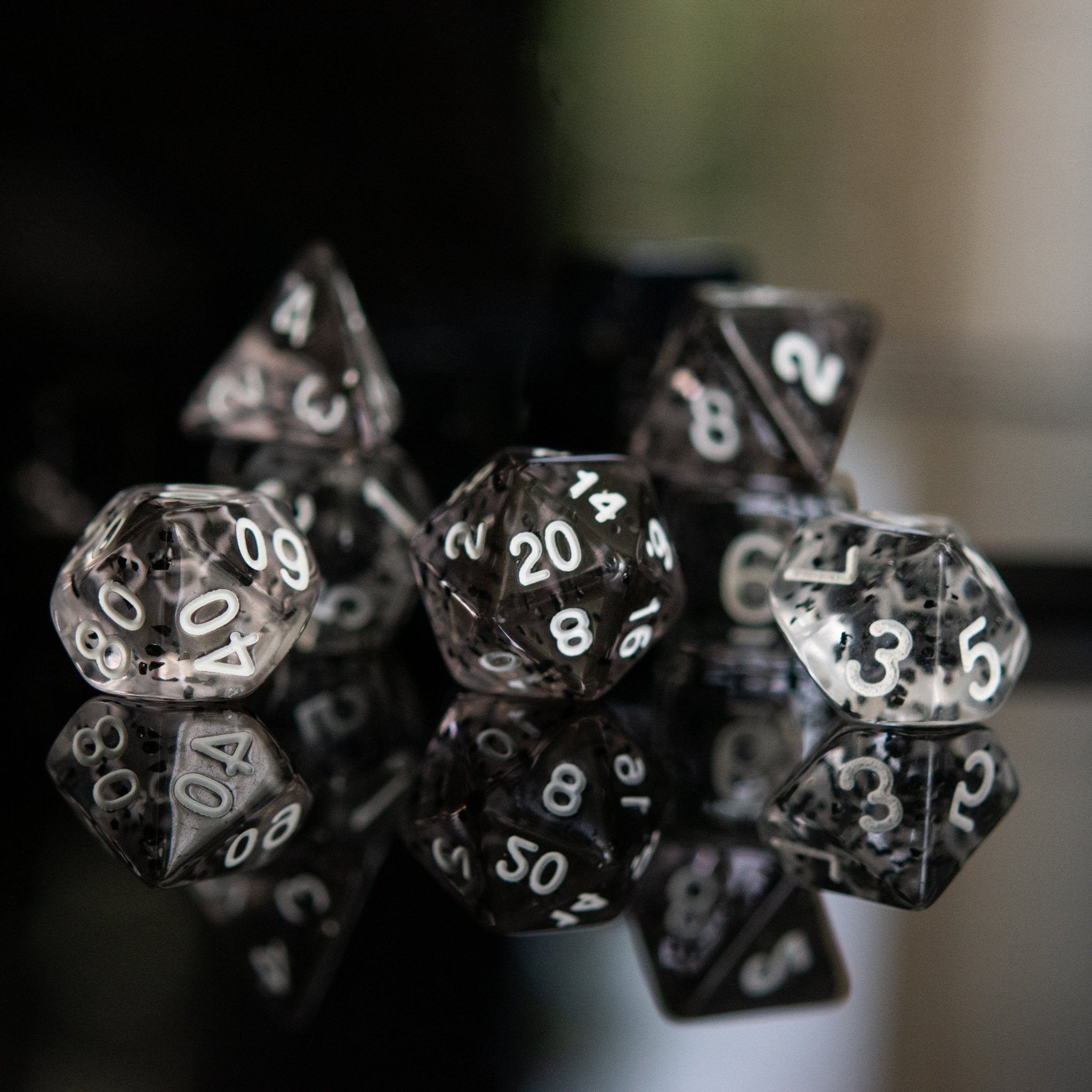 Static Noise Acrylic Dice Set - Misty Mountain Gaming - 1