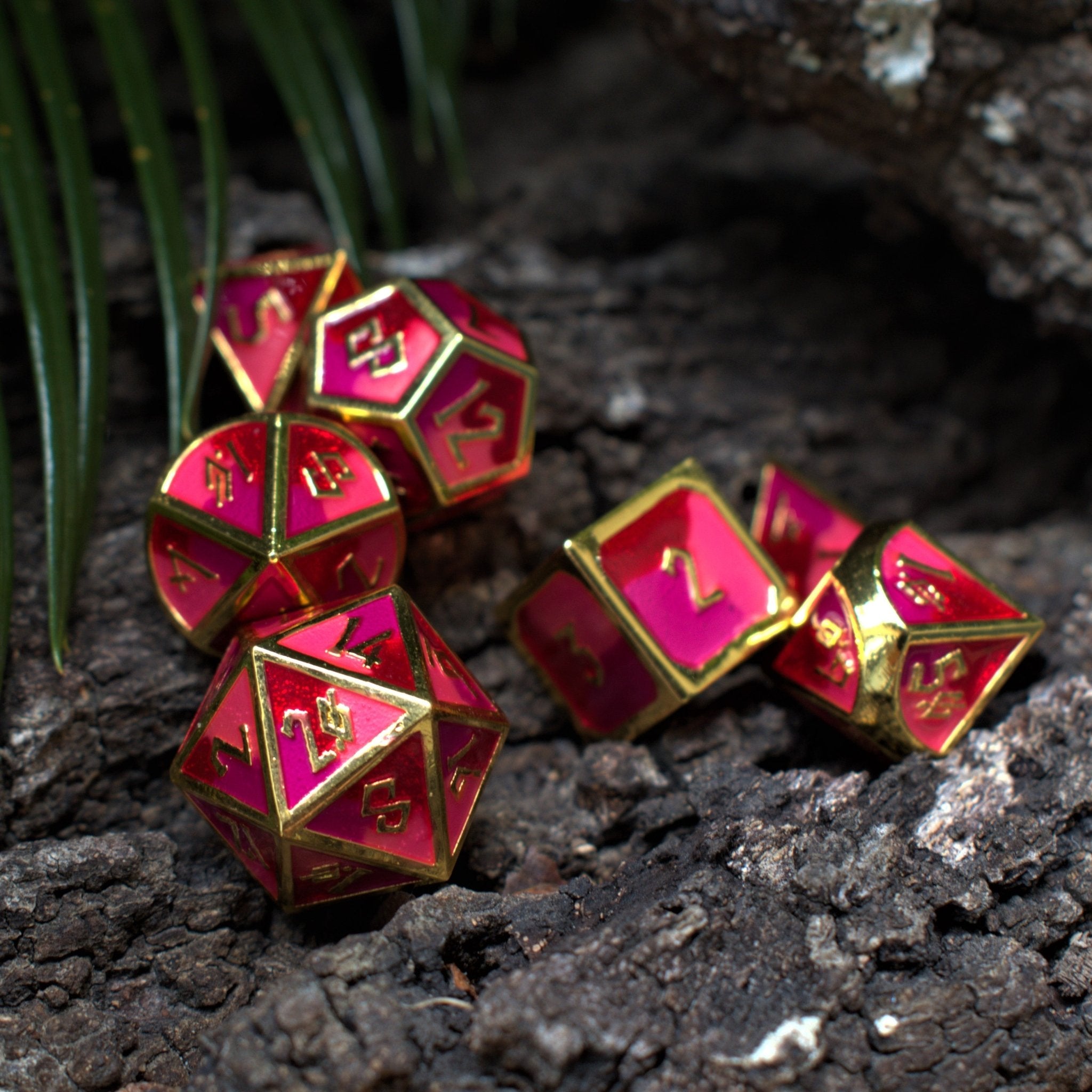 Strawberry Daiquiri Metal Dice Set - Misty Mountain Gaming - 2