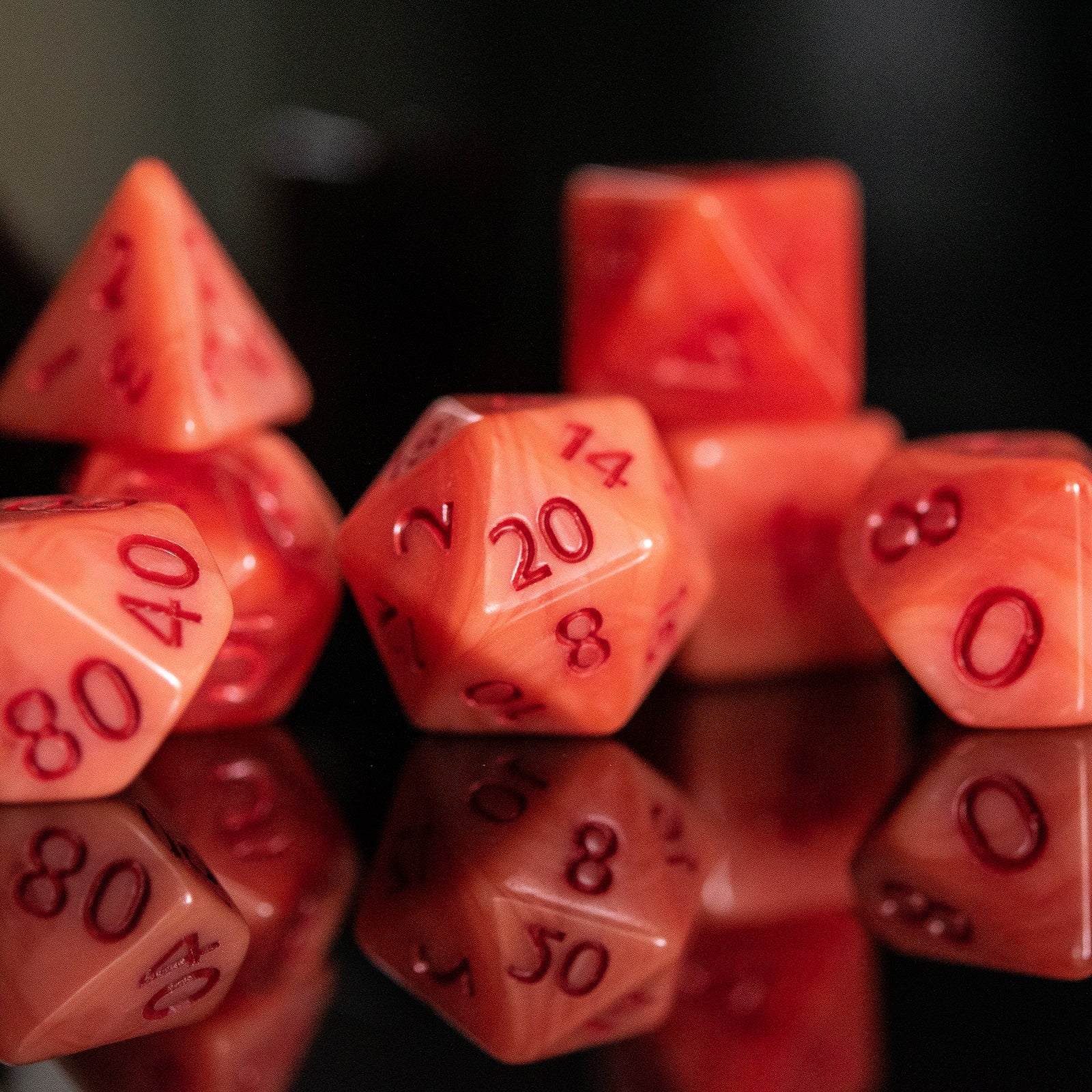 Strawberry Sherbet Acrylic Dice Set - Misty Mountain Gaming - 2