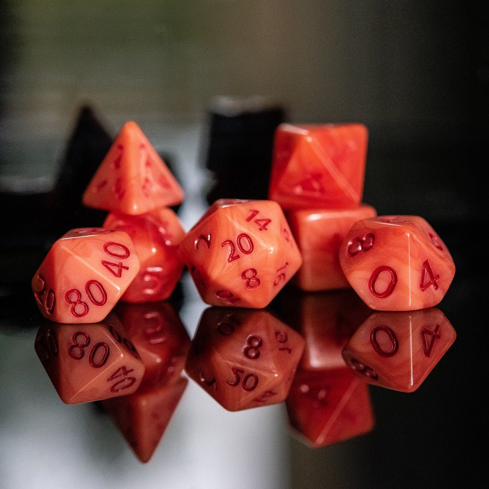 Strawberry Sherbet Acrylic Dice Set - Misty Mountain Gaming - 1