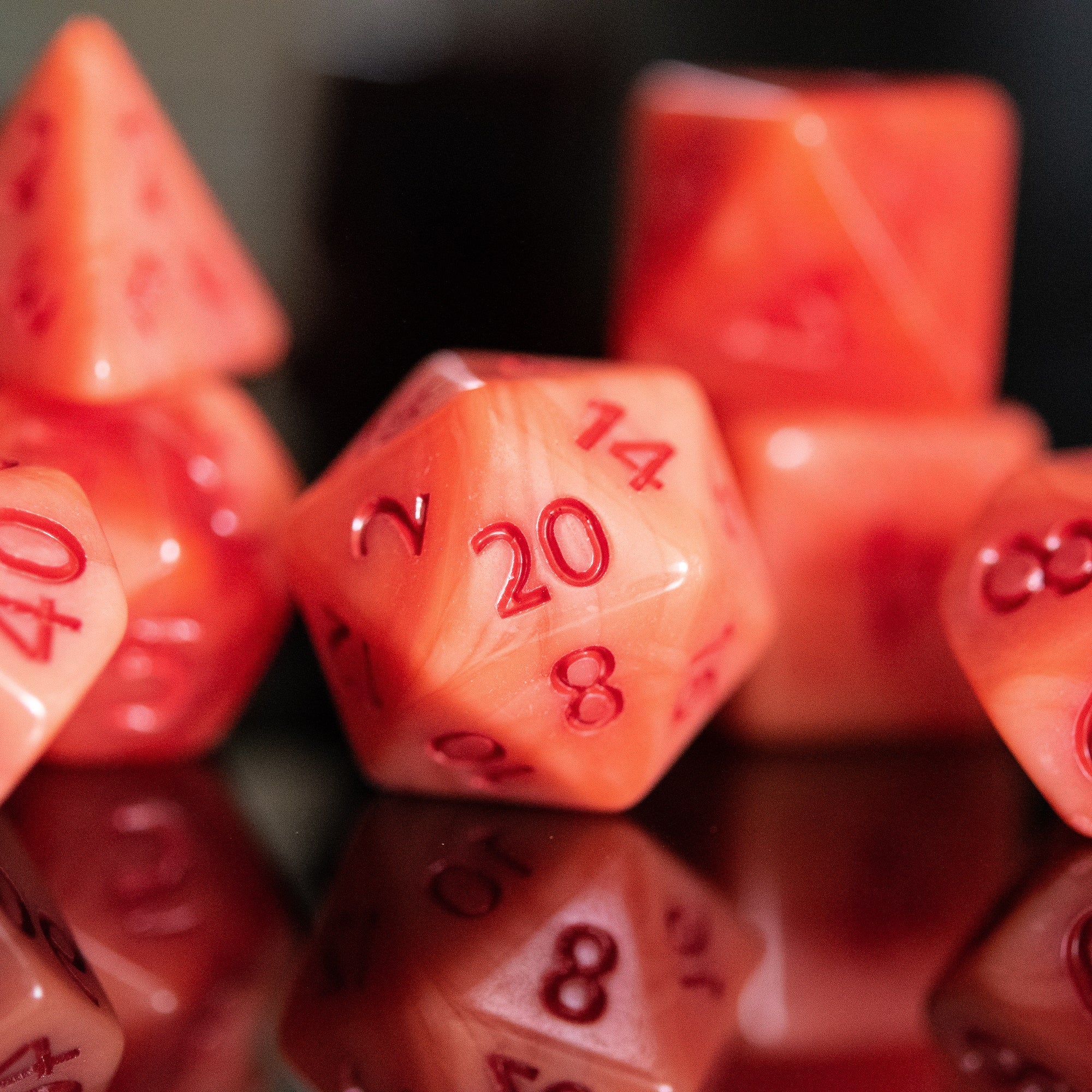 Strawberry Sherbet Acrylic Dice Set - Misty Mountain Gaming - 3