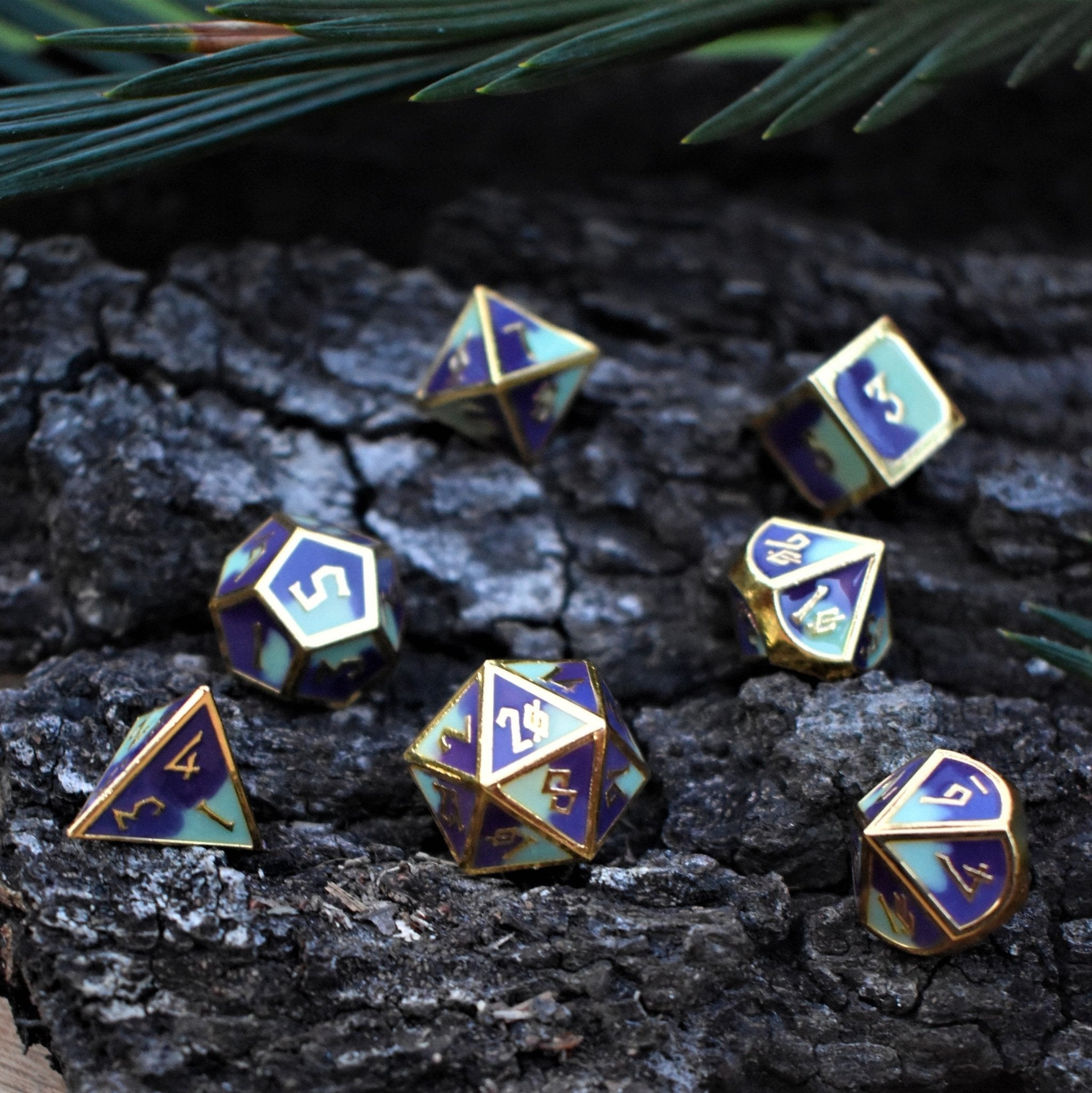 Succulent & Lavender Metal Dice Set - Misty Mountain Gaming - 2