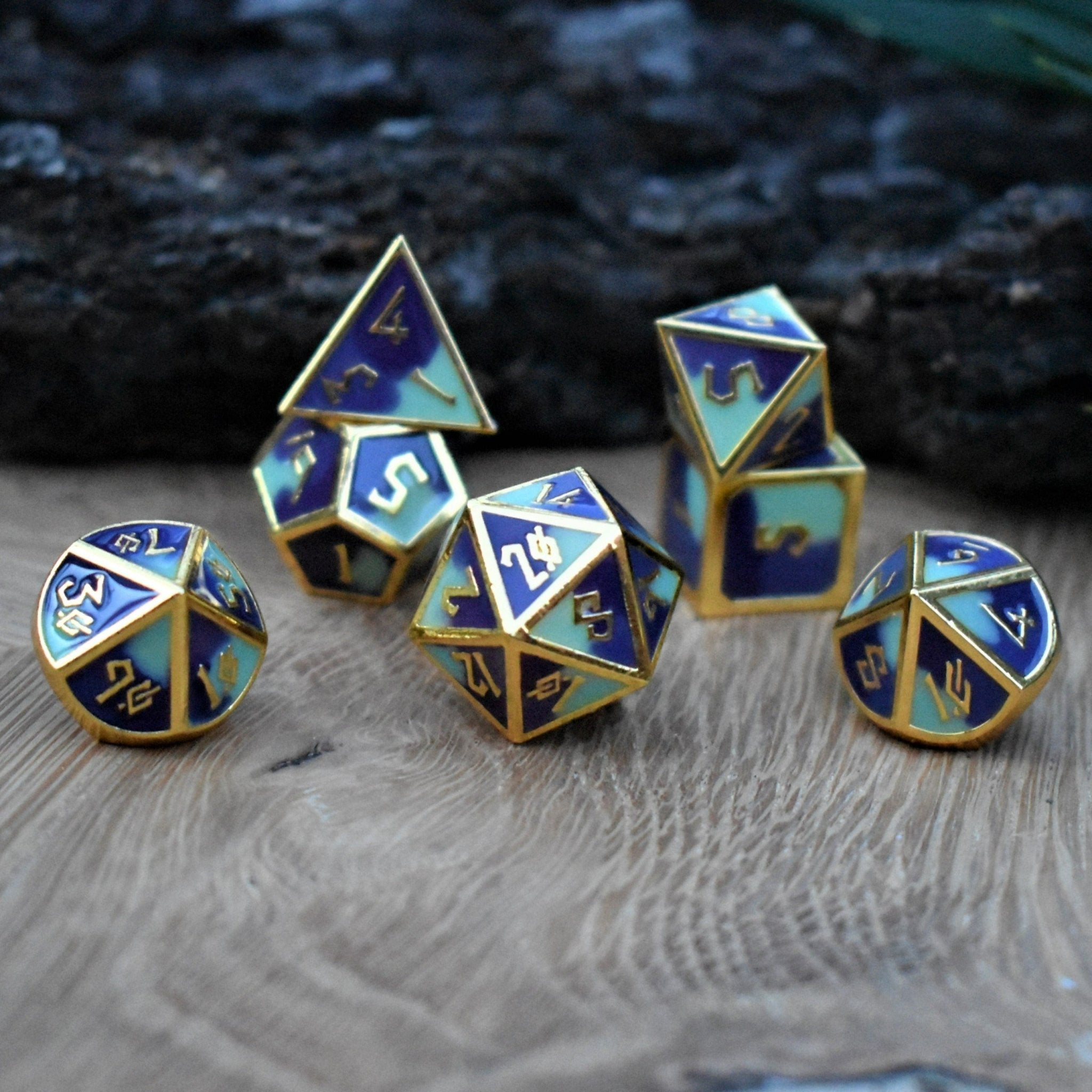 Succulent & Lavender Metal Dice Set - Misty Mountain Gaming - 1