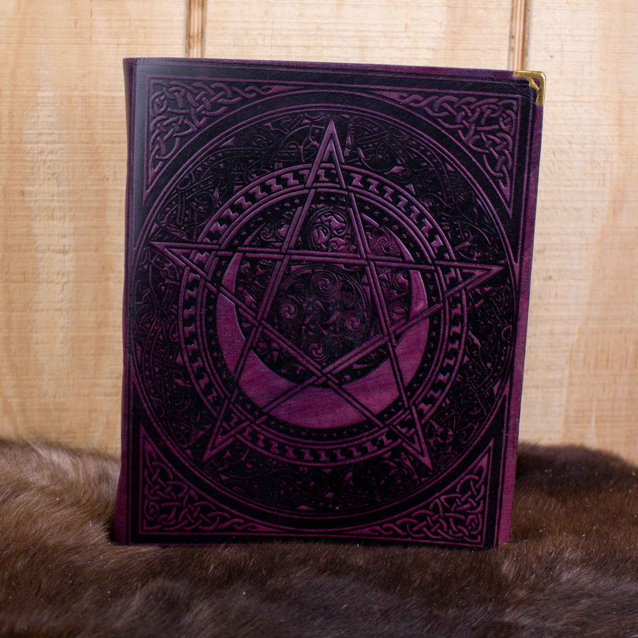 "The Pentacle" Purple Spellbook Leather Journal - Misty Mountain Gaming - 1