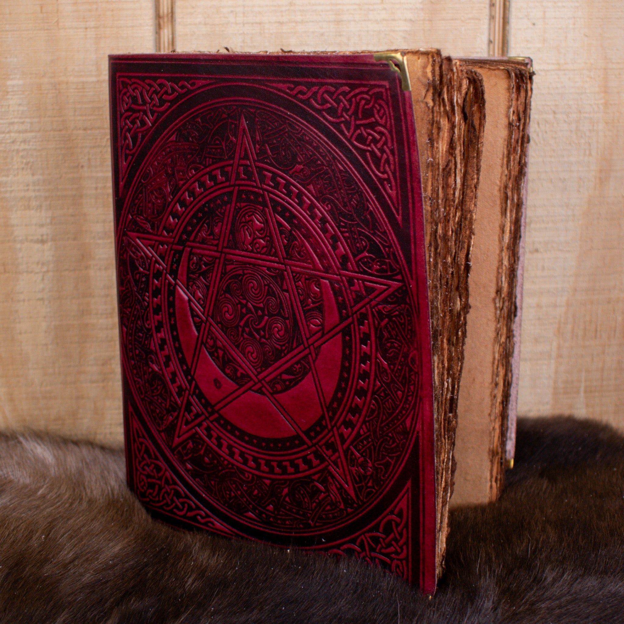 "The Pentacle" Red Spellbook Leather Journal - Misty Mountain Gaming - 1