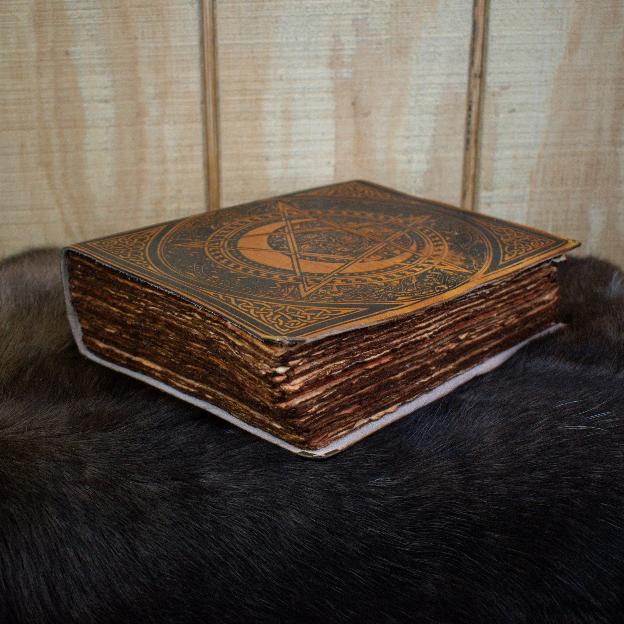 "The Pentacle" Tan Spellbook Leather Journal - Misty Mountain Gaming - 3