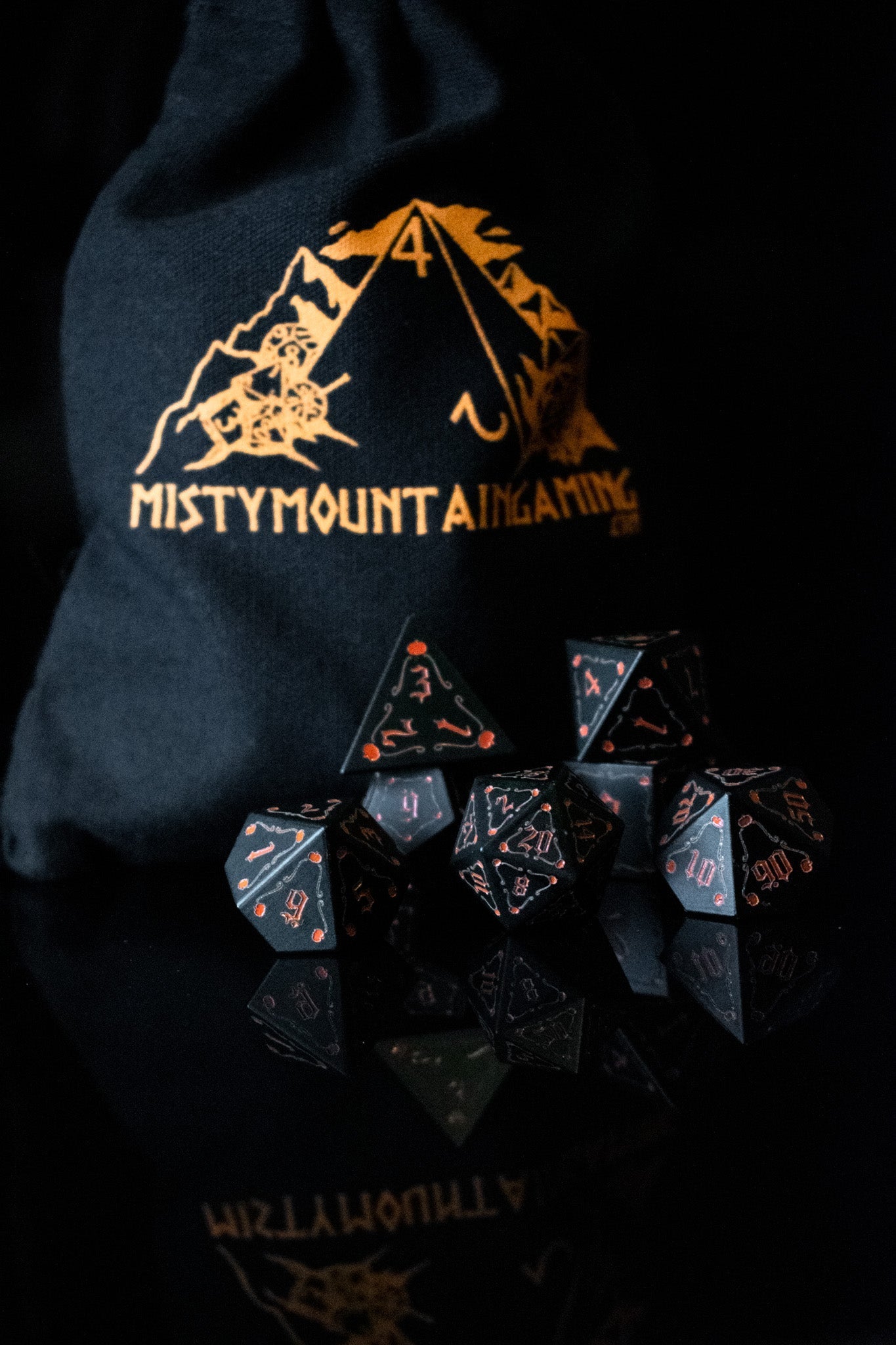 The Pumpkin Aluminum Metal Dice Set - Misty Mountain Gaming - 2