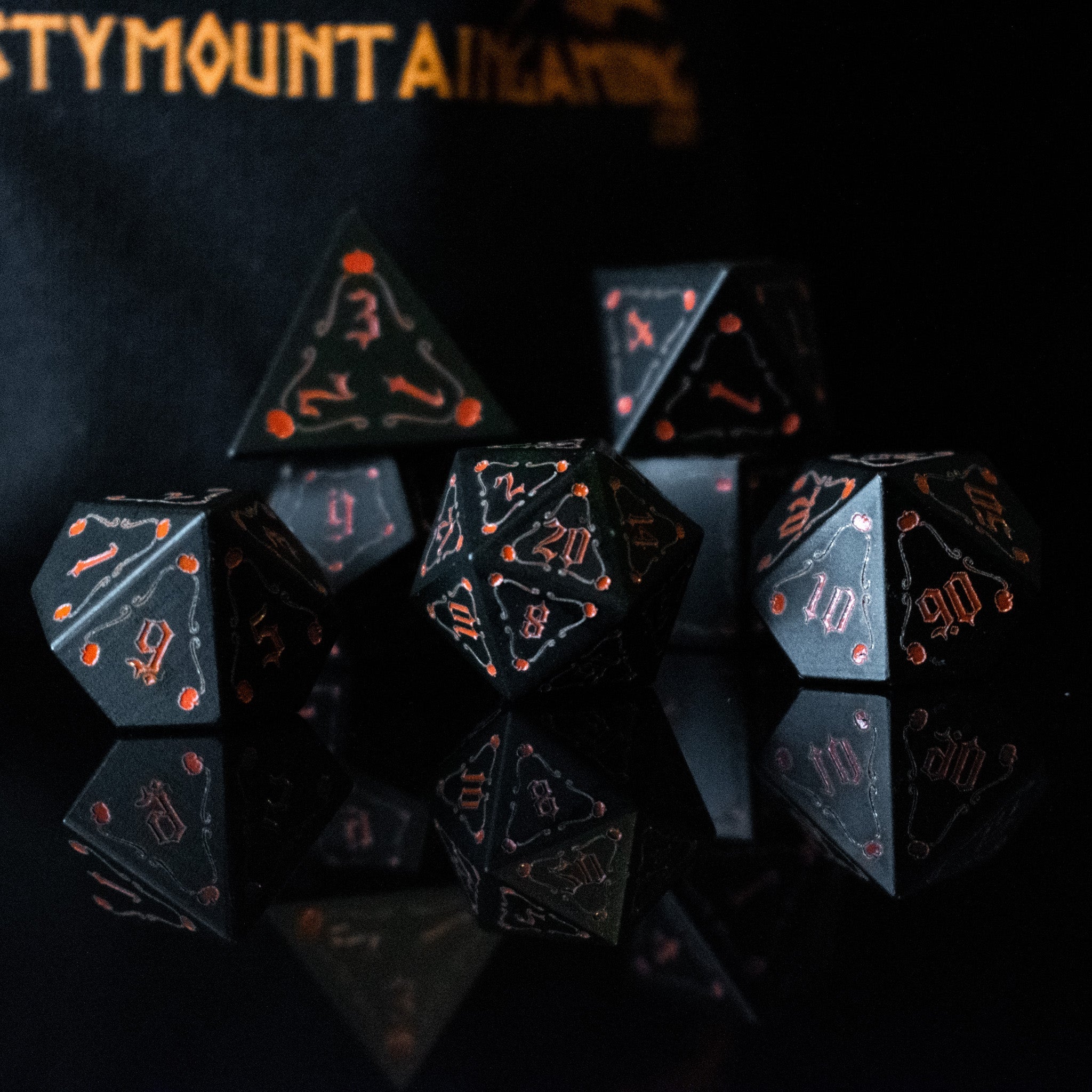 The Pumpkin Aluminum Metal Dice Set - Misty Mountain Gaming - 3