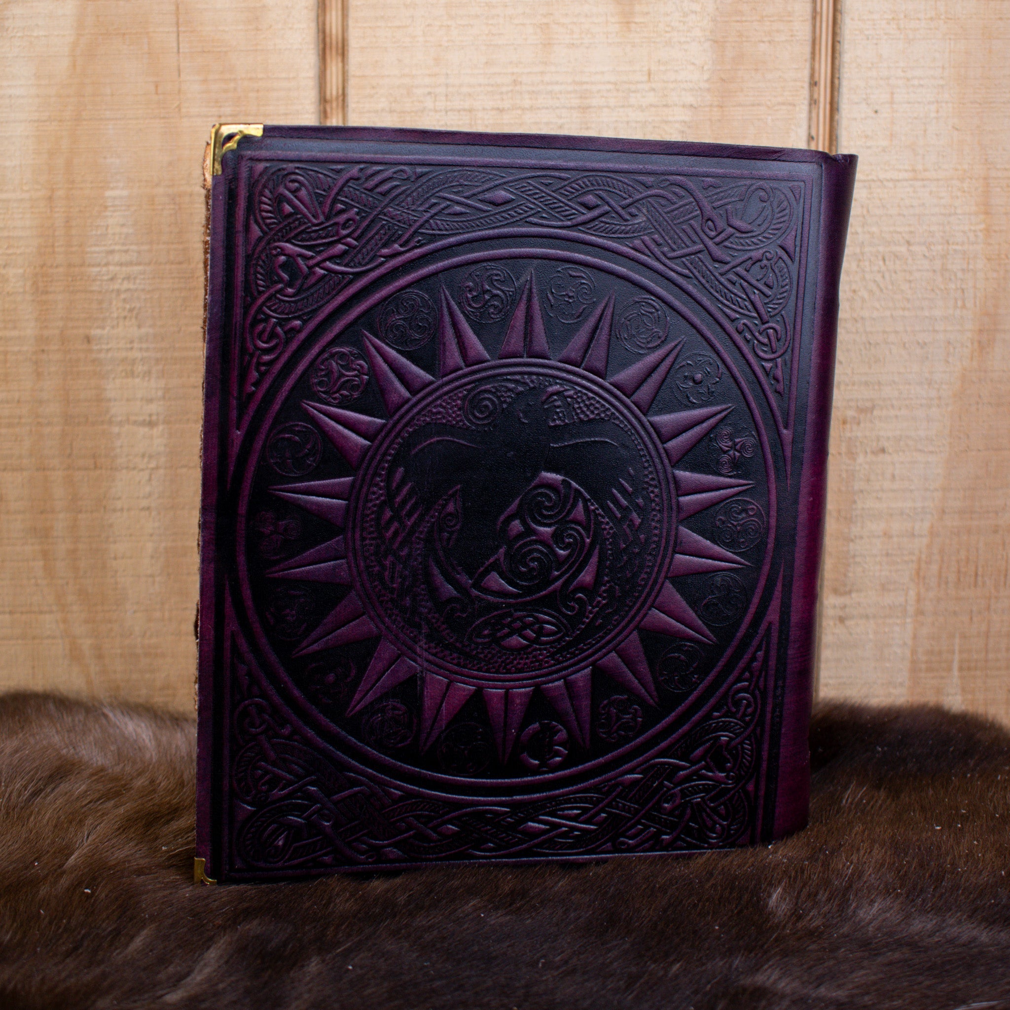 "The Ravens" Purple Spellbook Leather Journal - Misty Mountain Gaming - 2