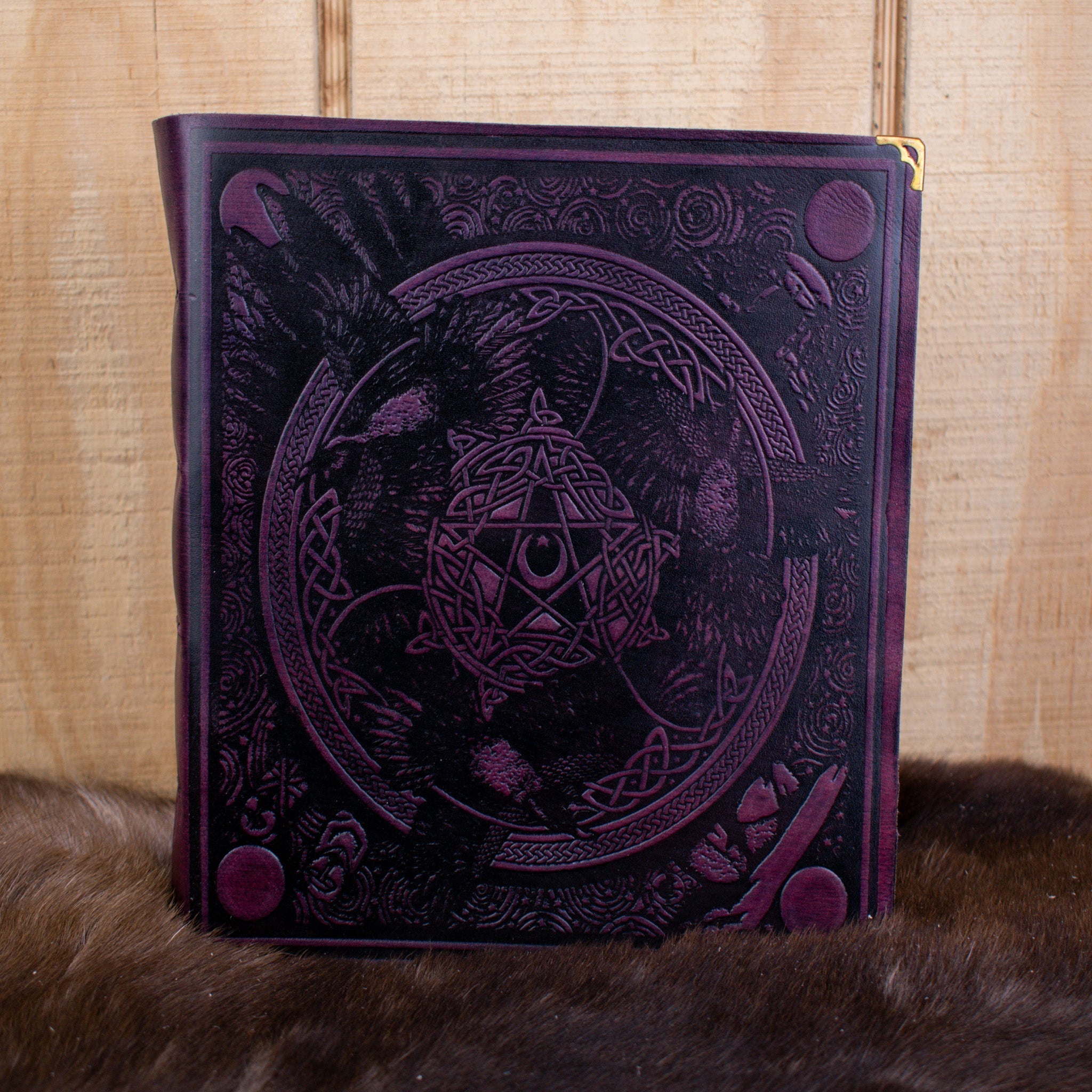 "The Ravens" Purple Spellbook Leather Journal - Misty Mountain Gaming - 1