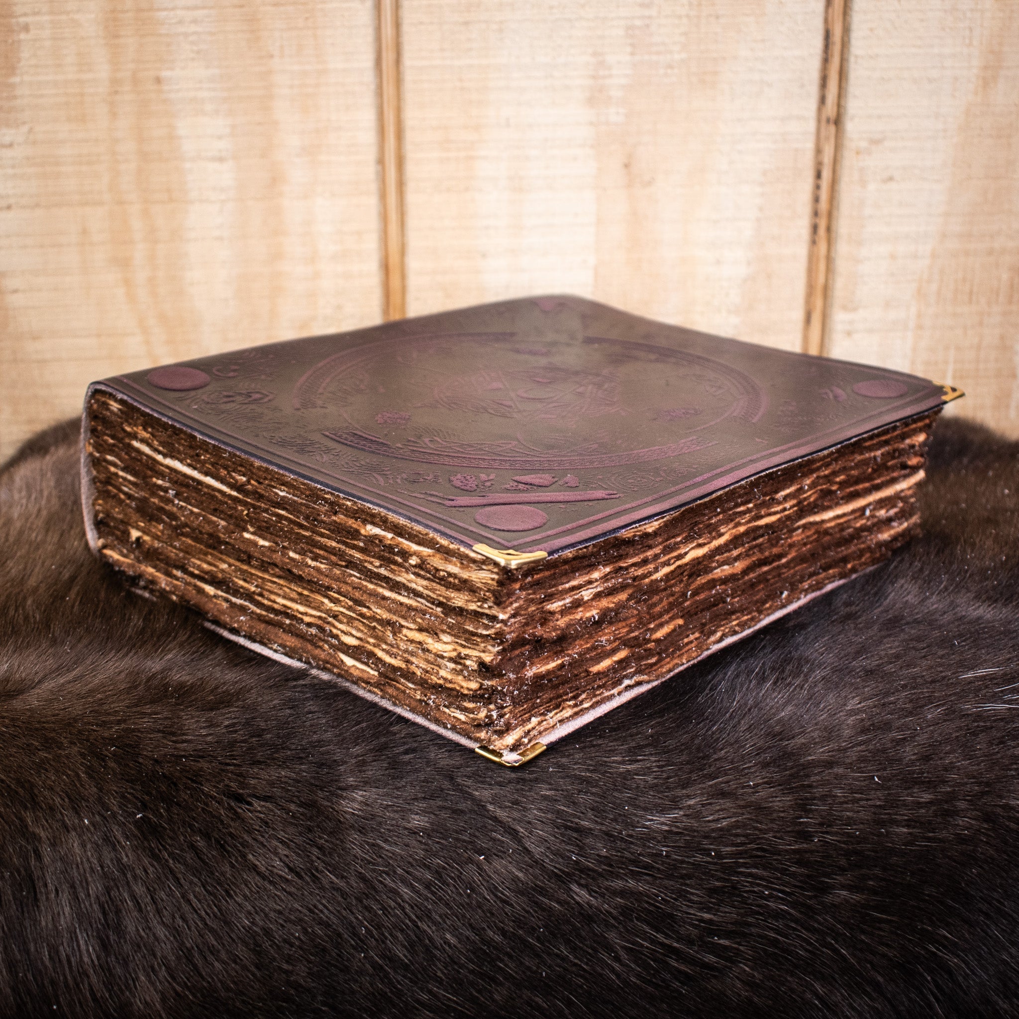 "The Ravens" Purple Spellbook Leather Journal - Misty Mountain Gaming - 4