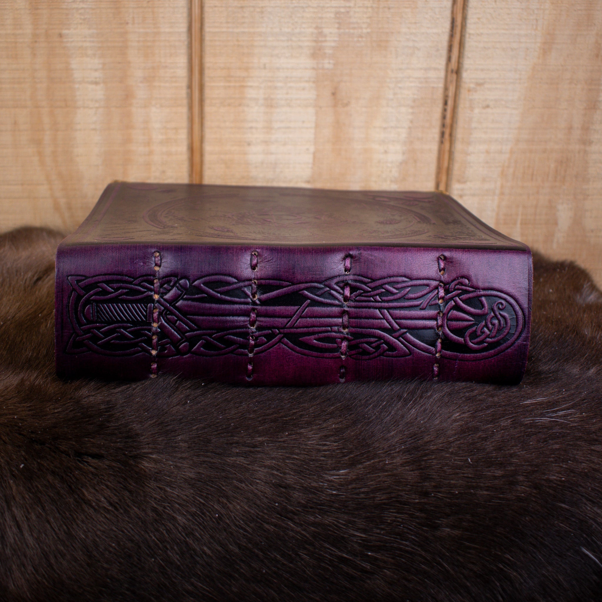 "The Ravens" Purple Spellbook Leather Journal - Misty Mountain Gaming - 3