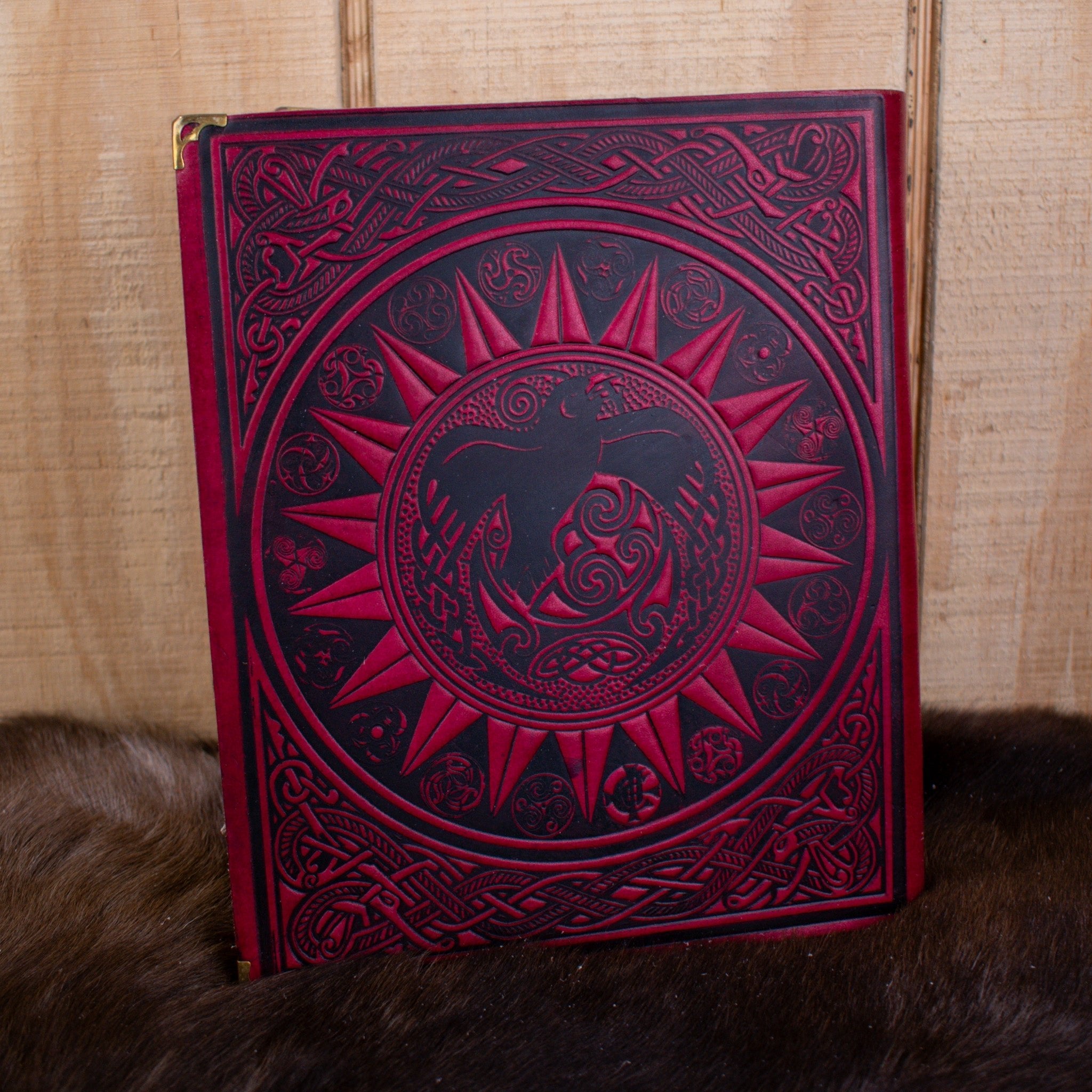 "The Ravens" Red Spellbook Leather Journal - Misty Mountain Gaming - 2