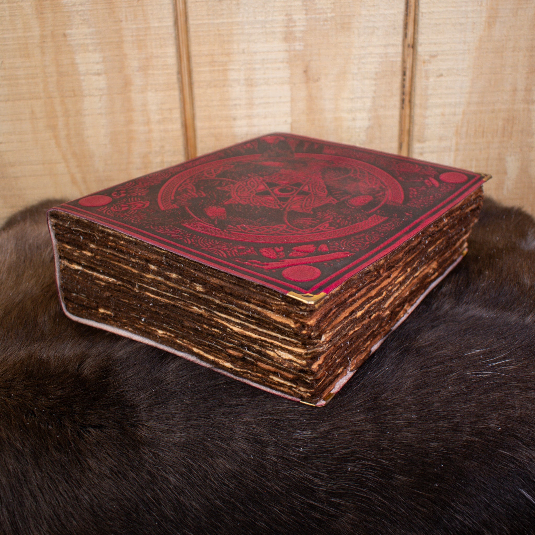 "The Ravens" Red Spellbook Leather Journal - Misty Mountain Gaming - 4