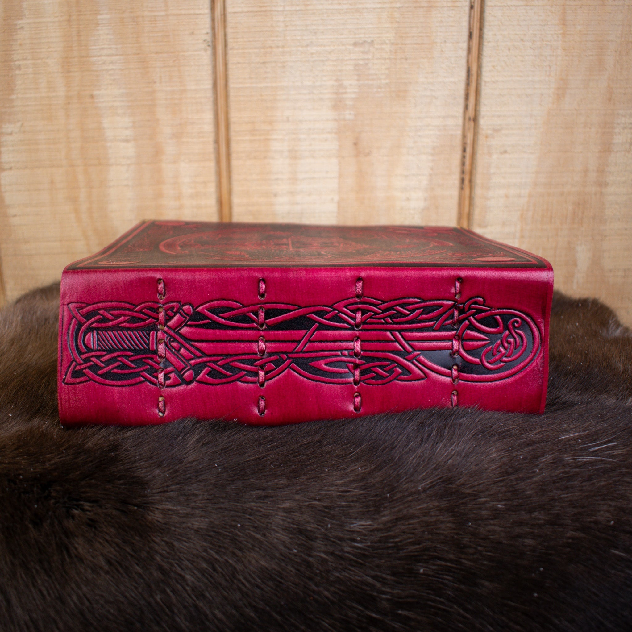 "The Ravens" Red Spellbook Leather Journal - Misty Mountain Gaming - 3