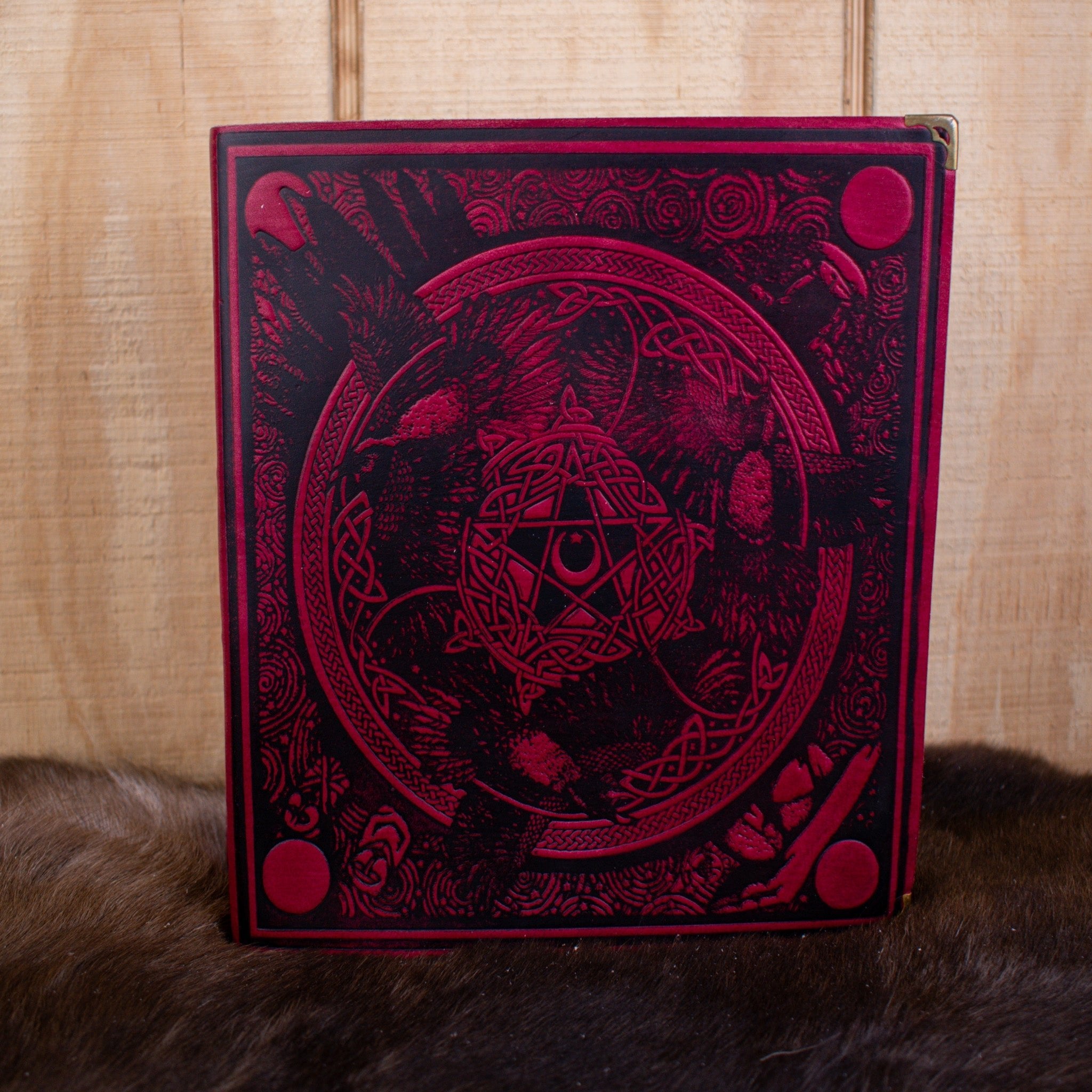 "The Ravens" Red Spellbook Leather Journal - Misty Mountain Gaming - 1