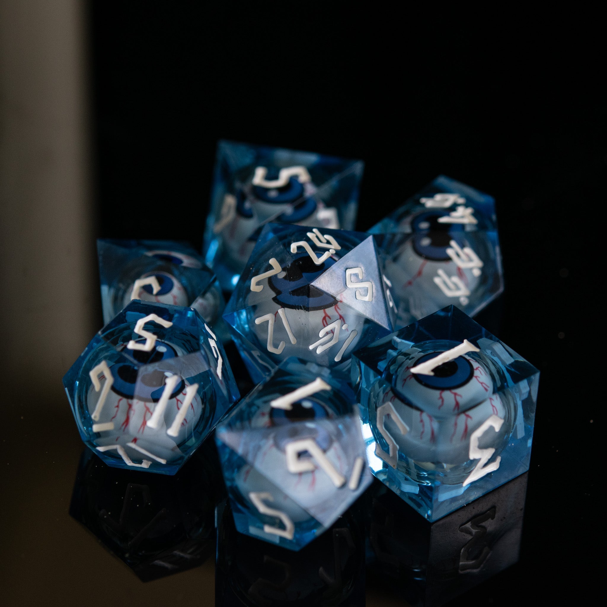 The Watcher: Blue - Eyed Liquid Core Dice Set - Misty Mountain Gaming - 2