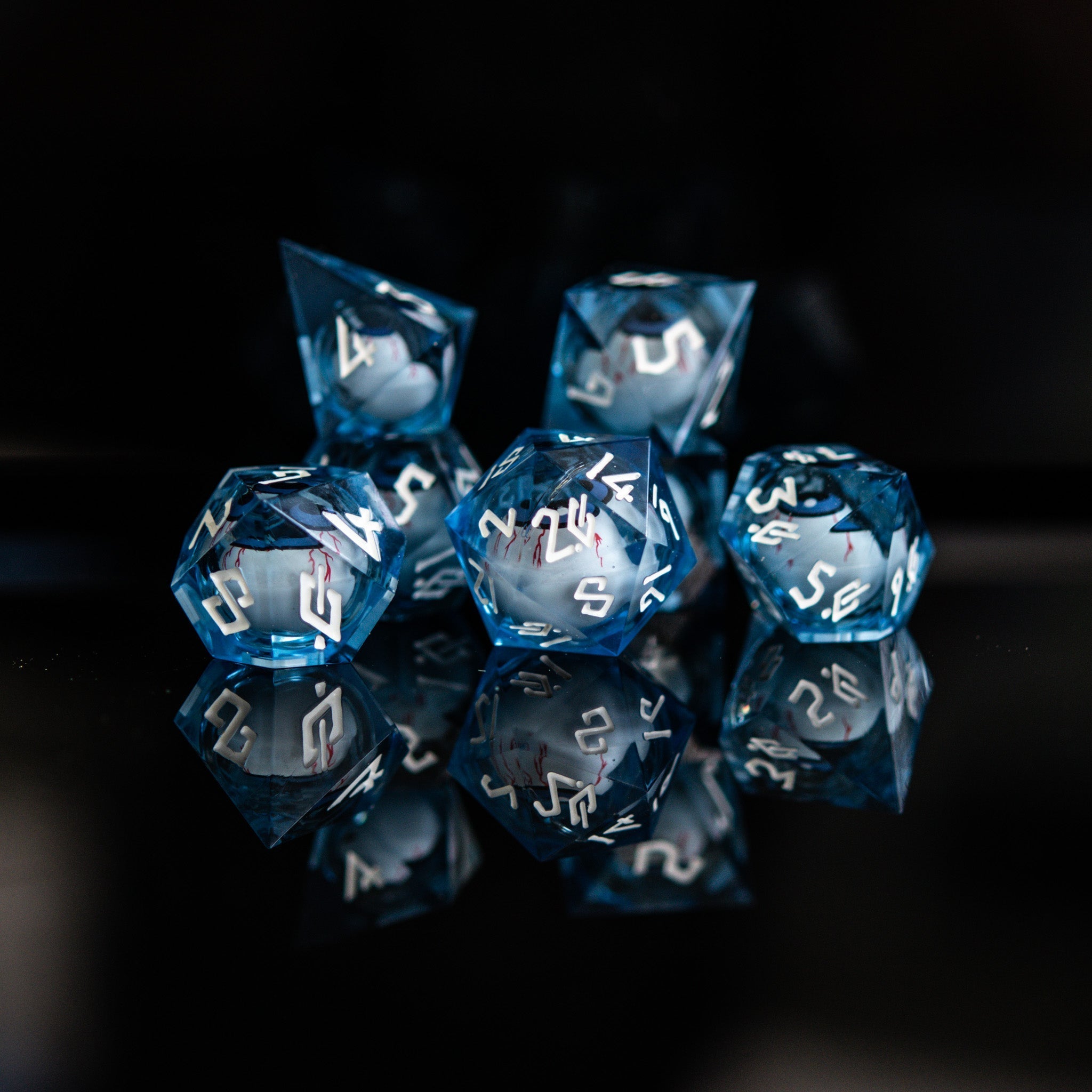 The Watcher: Blue - Eyed Liquid Core Dice Set - Misty Mountain Gaming - 3