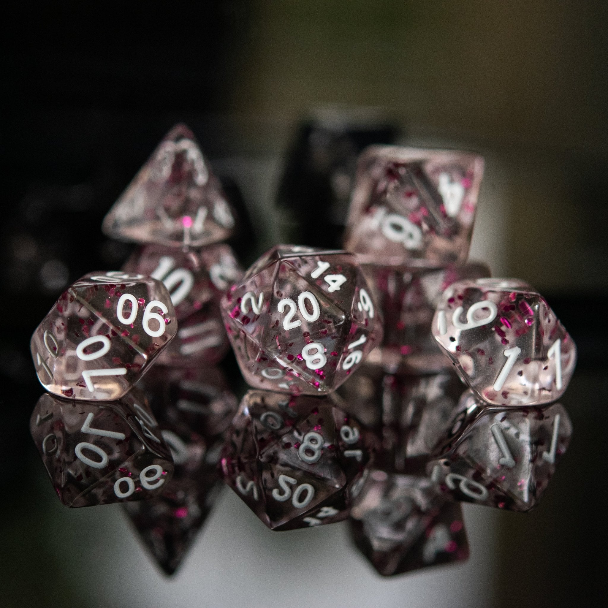 Think Pink Acrylic Dice Set - Misty Mountain Gaming - 1