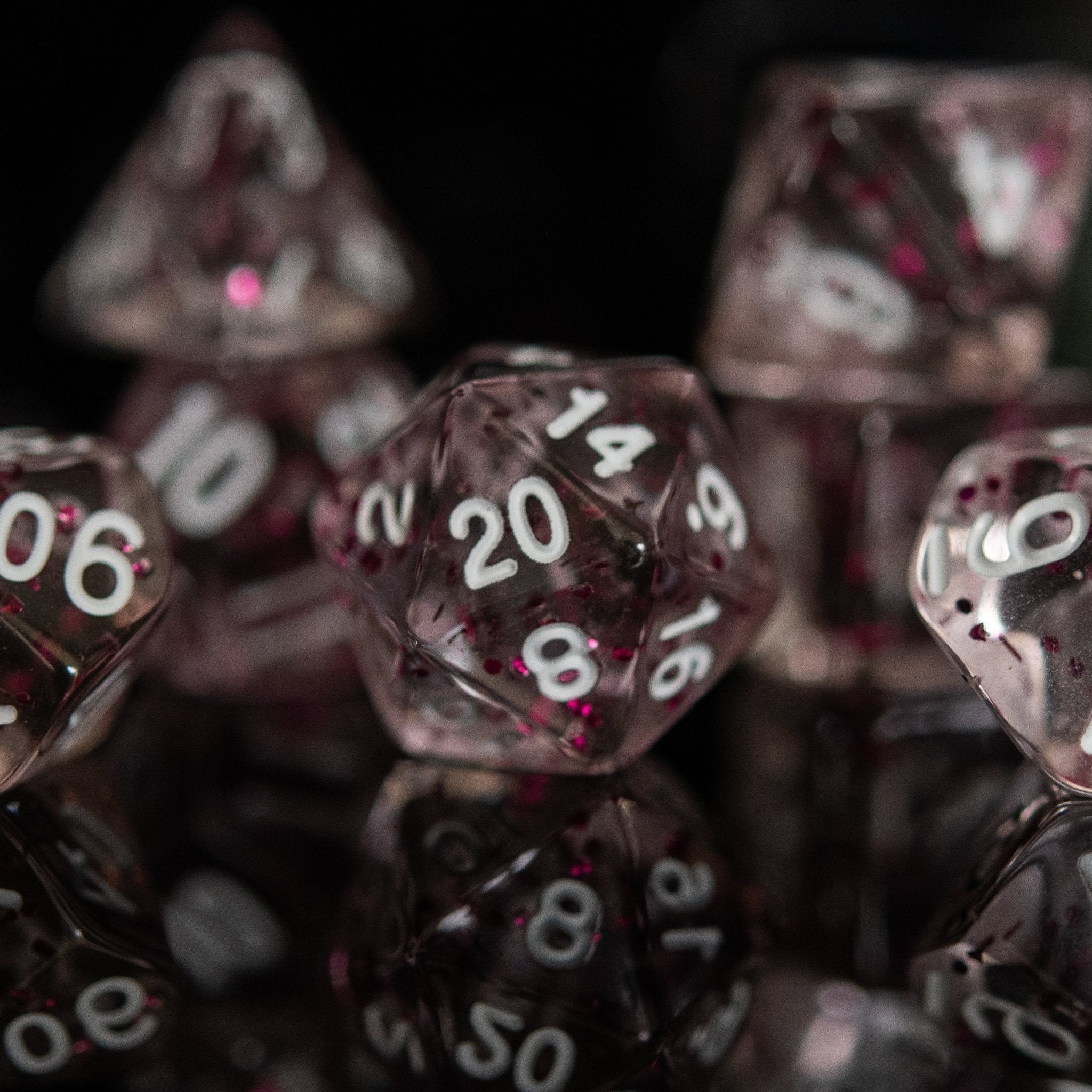 Think Pink Acrylic Dice Set - Misty Mountain Gaming - 2