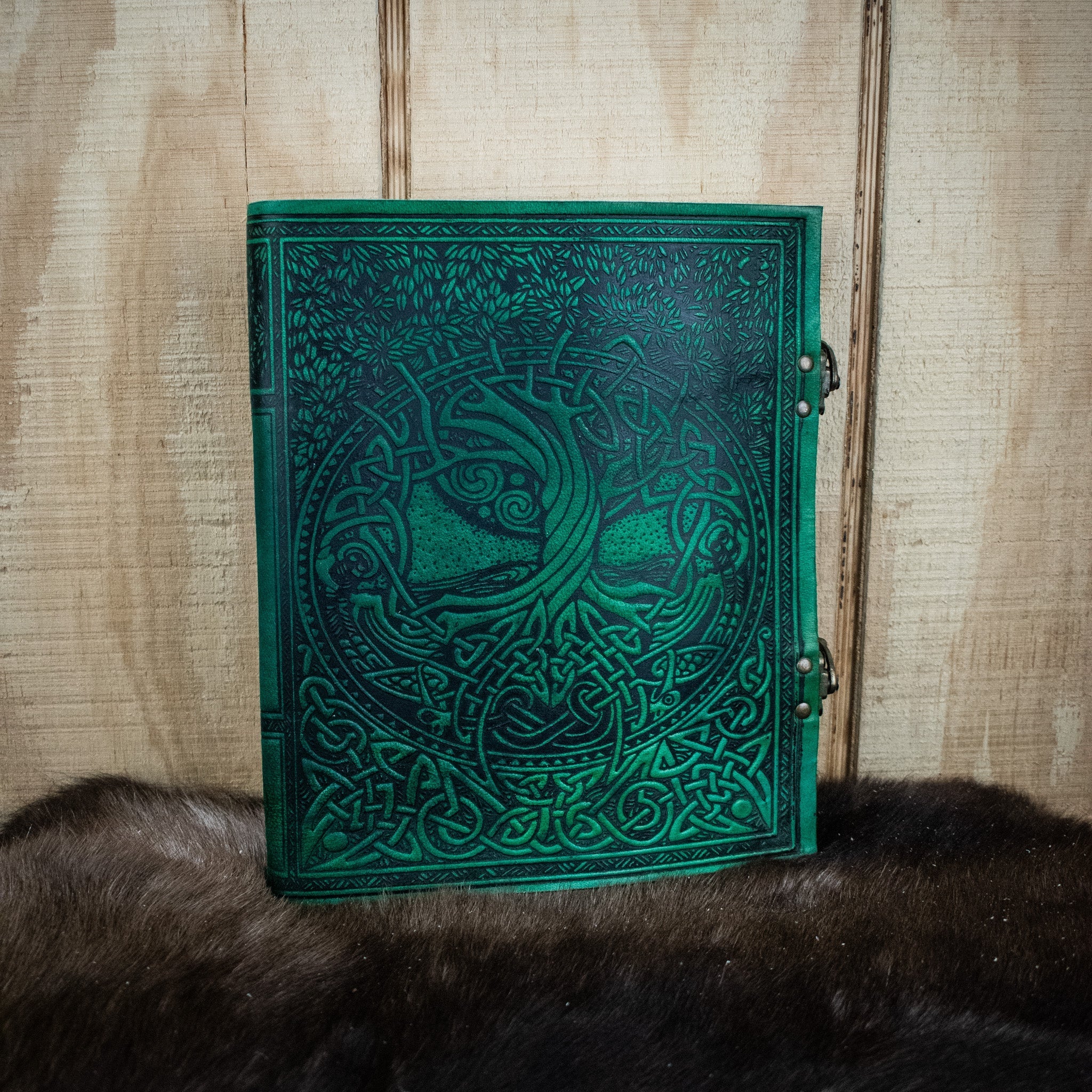 "Tree of Life" Green Leather Sketchbook - Misty Mountain Gaming - 1