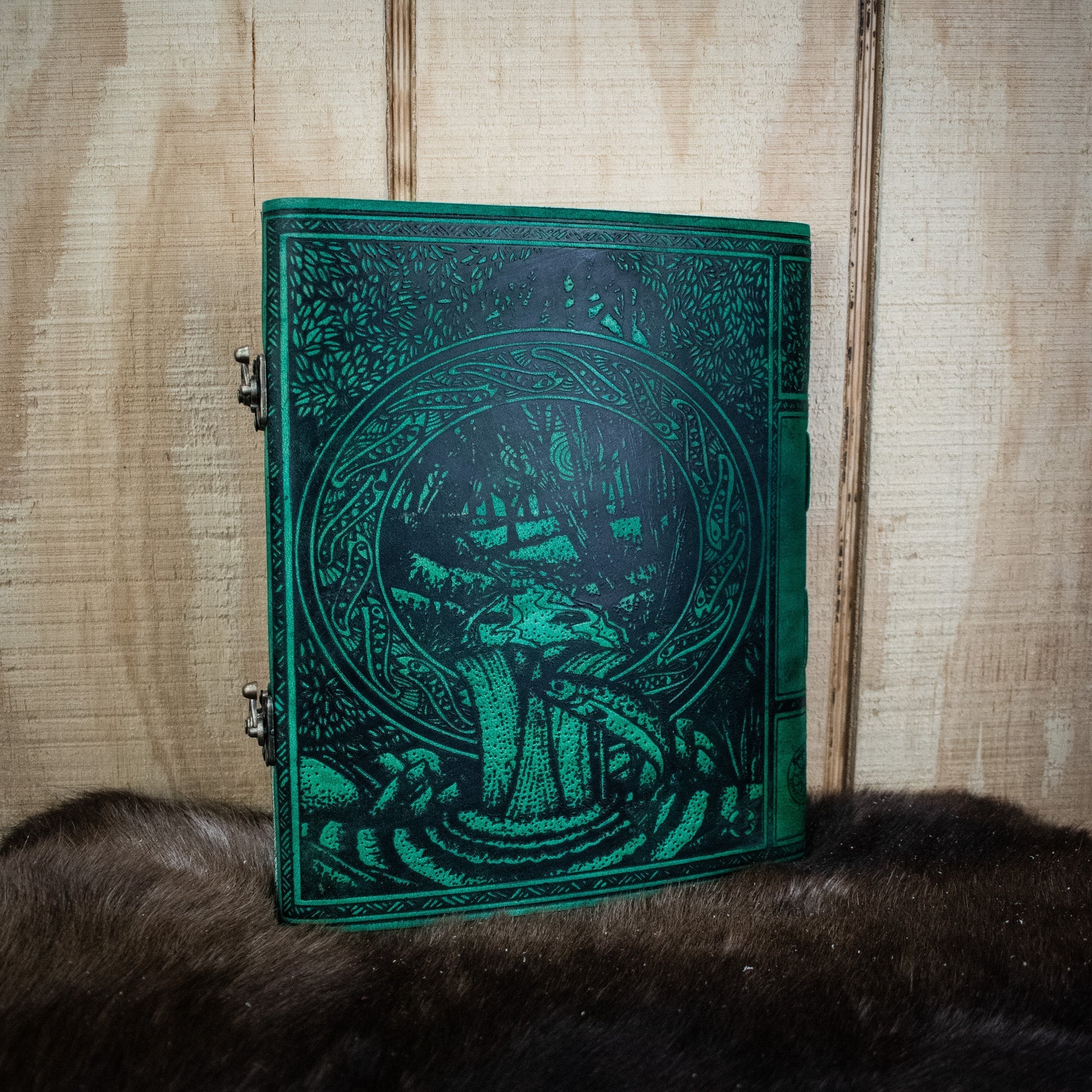 "Tree of Life" Green Leather Sketchbook - Misty Mountain Gaming - 2