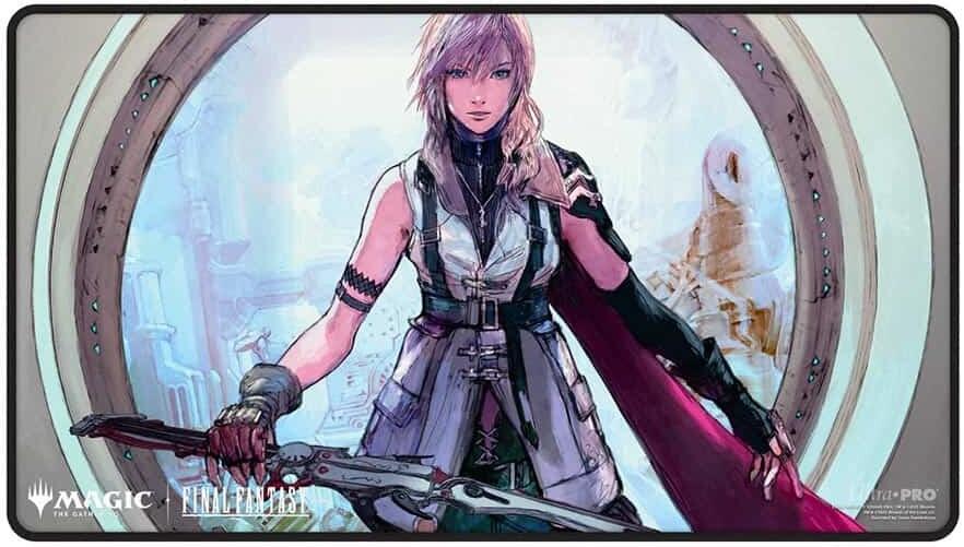 Ultra PRO: Black Stitched Playmat - FINAL FANTASY Premium (W) Lightning Army of One - Ultra PRO - 1