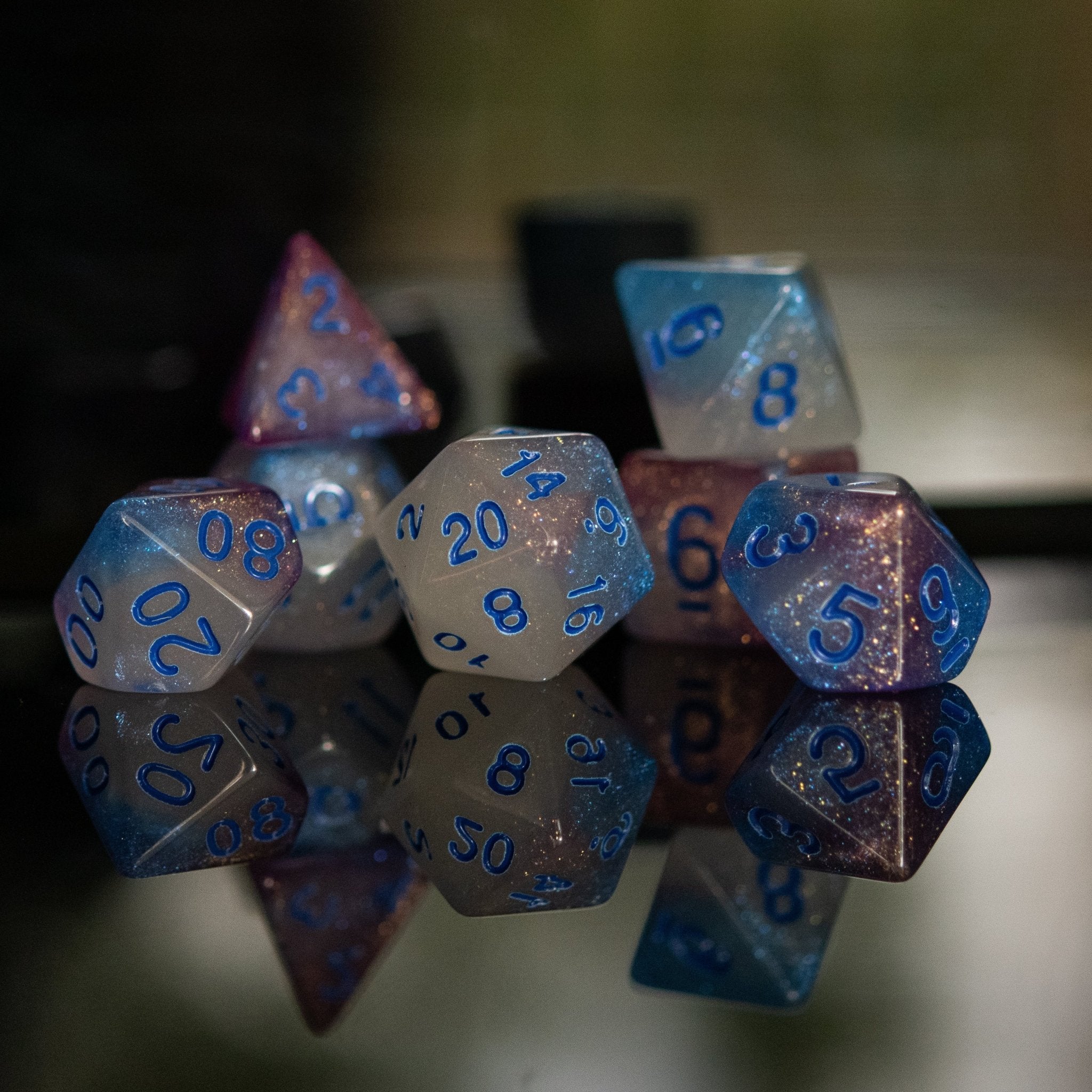 Unicorn Nebula Acrylic Dice Set - Misty Mountain Gaming - 4