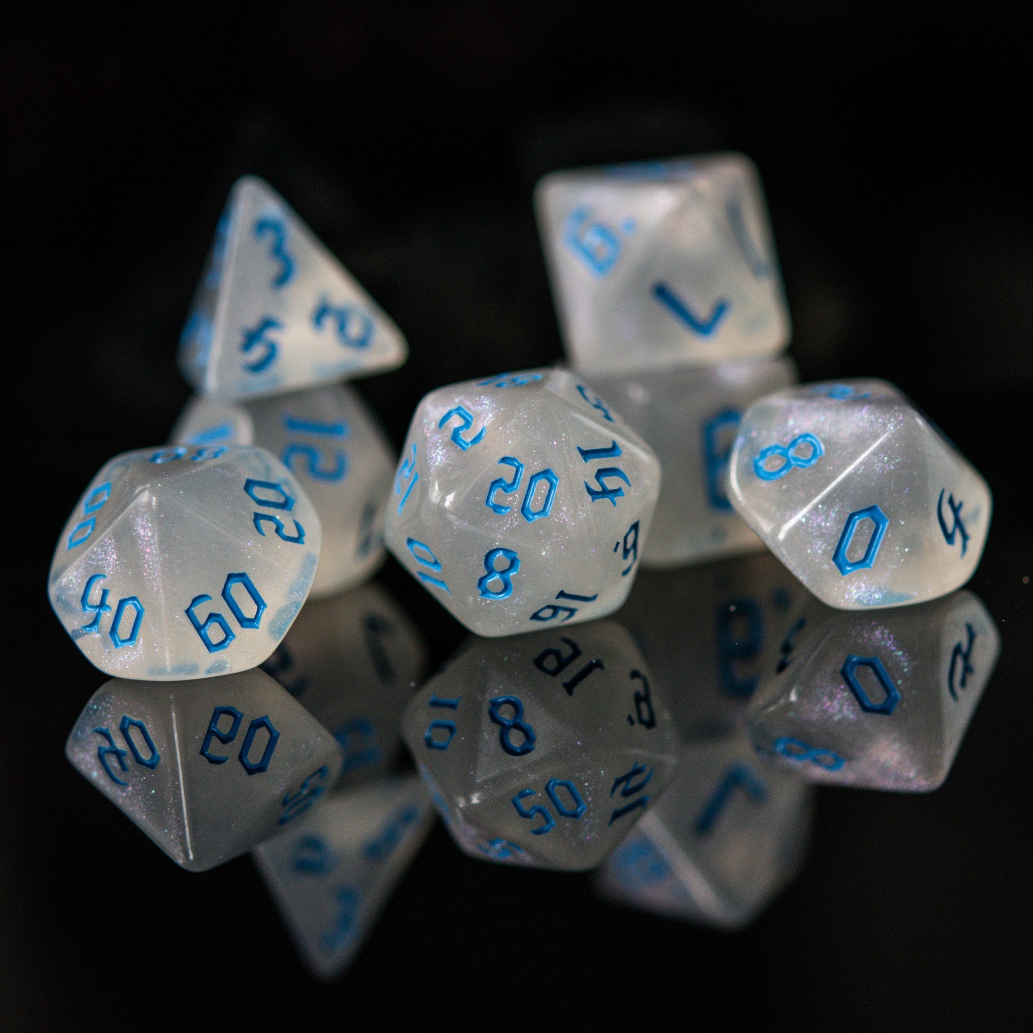 Unicorn Tears (Blue) Acrylic Dice Set - Misty Mountain Gaming - 2