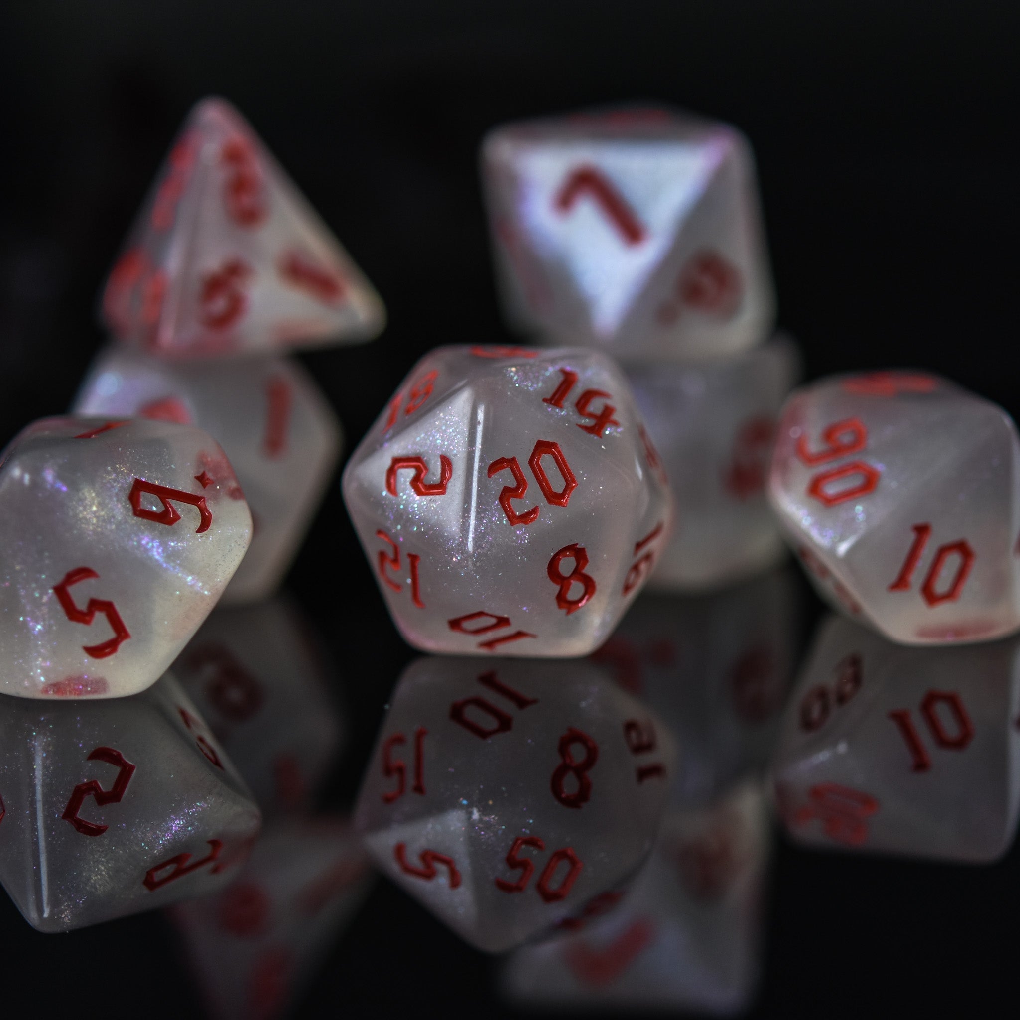 Unicorn Tears (Red) Acrylic Dice Set - Misty Mountain Gaming - 2