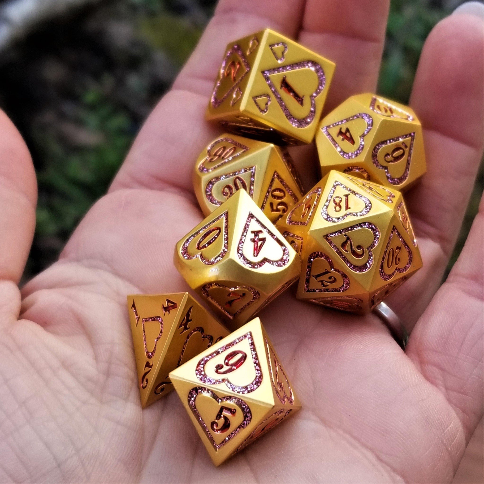 Valentine Heart Metal Dice Set - Misty Mountain Gaming - 3